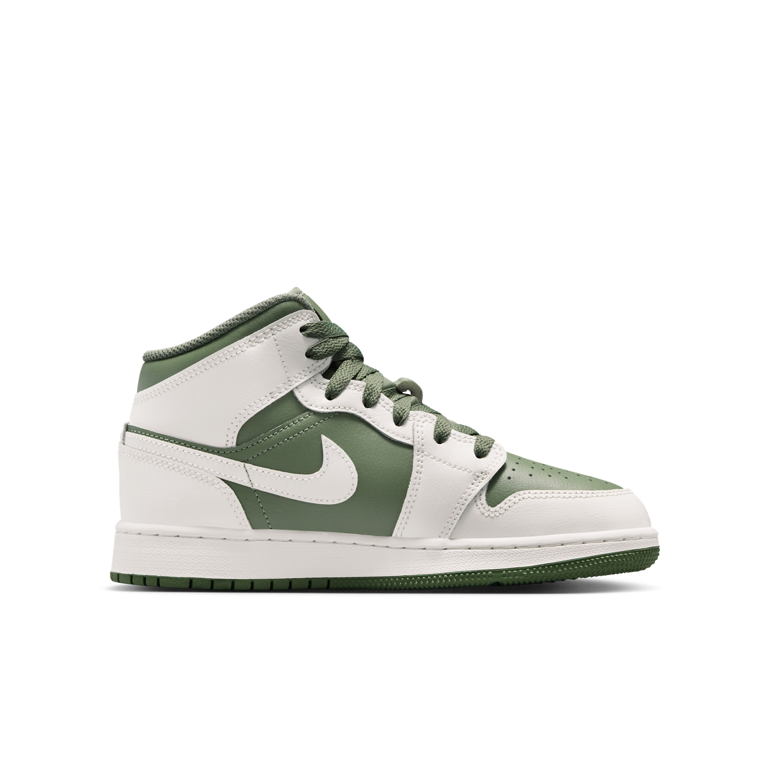 Air Jordan 1 Mid-sko til større børn - hvid - DQ8423-107