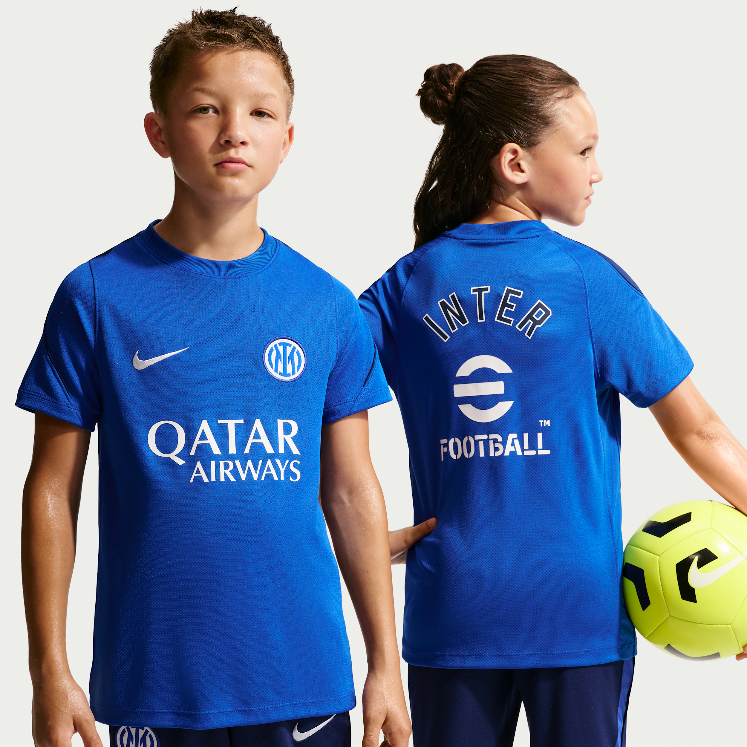 Inter Milan Strike Nike Dri-FIT Football-trøje med korte ærmer til større børn - blå