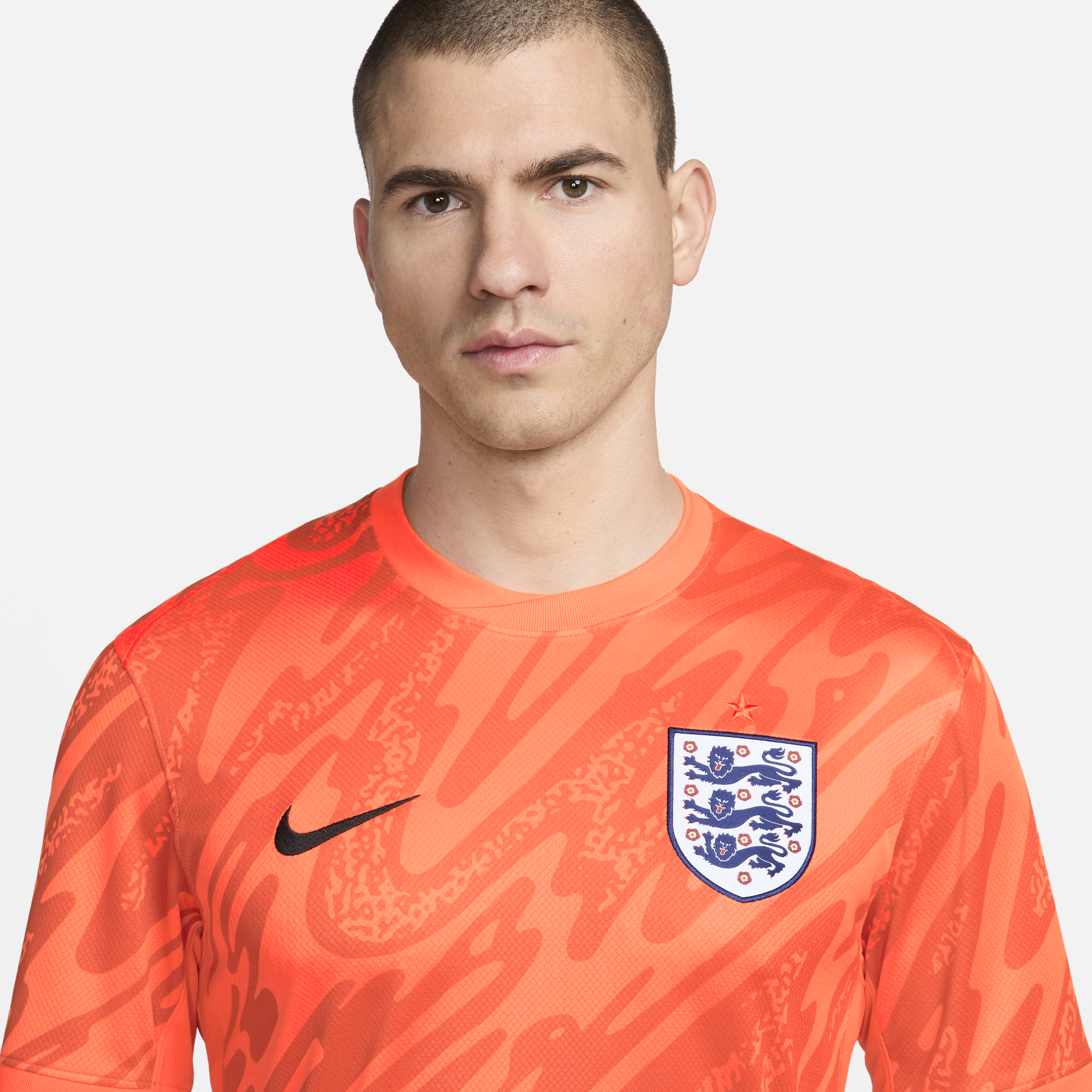 Nike Engeland (herenelftal) 2024 25 Stadium Goalkeeper Dri-FIT replica voetbalshirt met korte mouwen voor heren Oranje