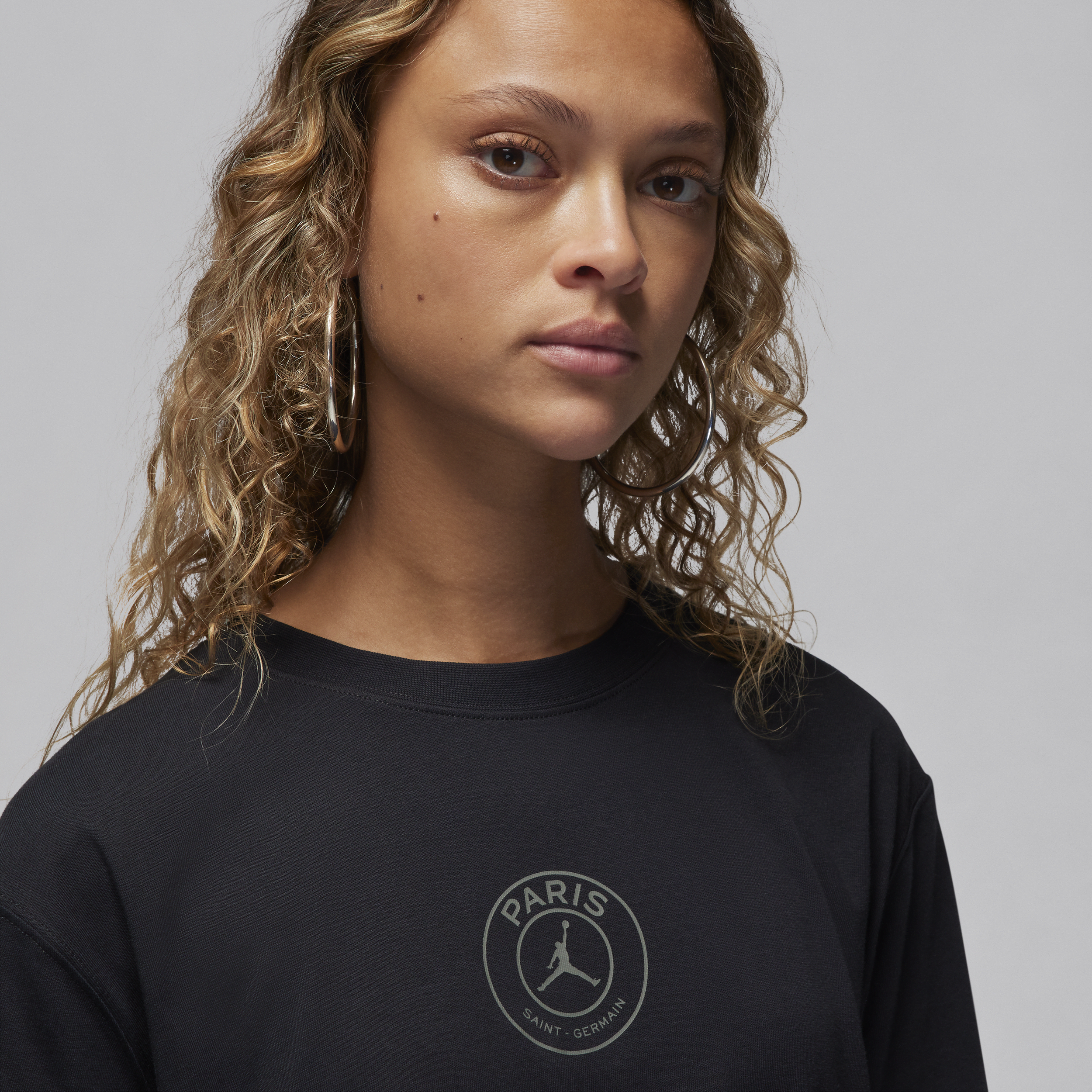 Jordan Paris Saint-Germain voetbalshirt met graphic voor dames Zwart