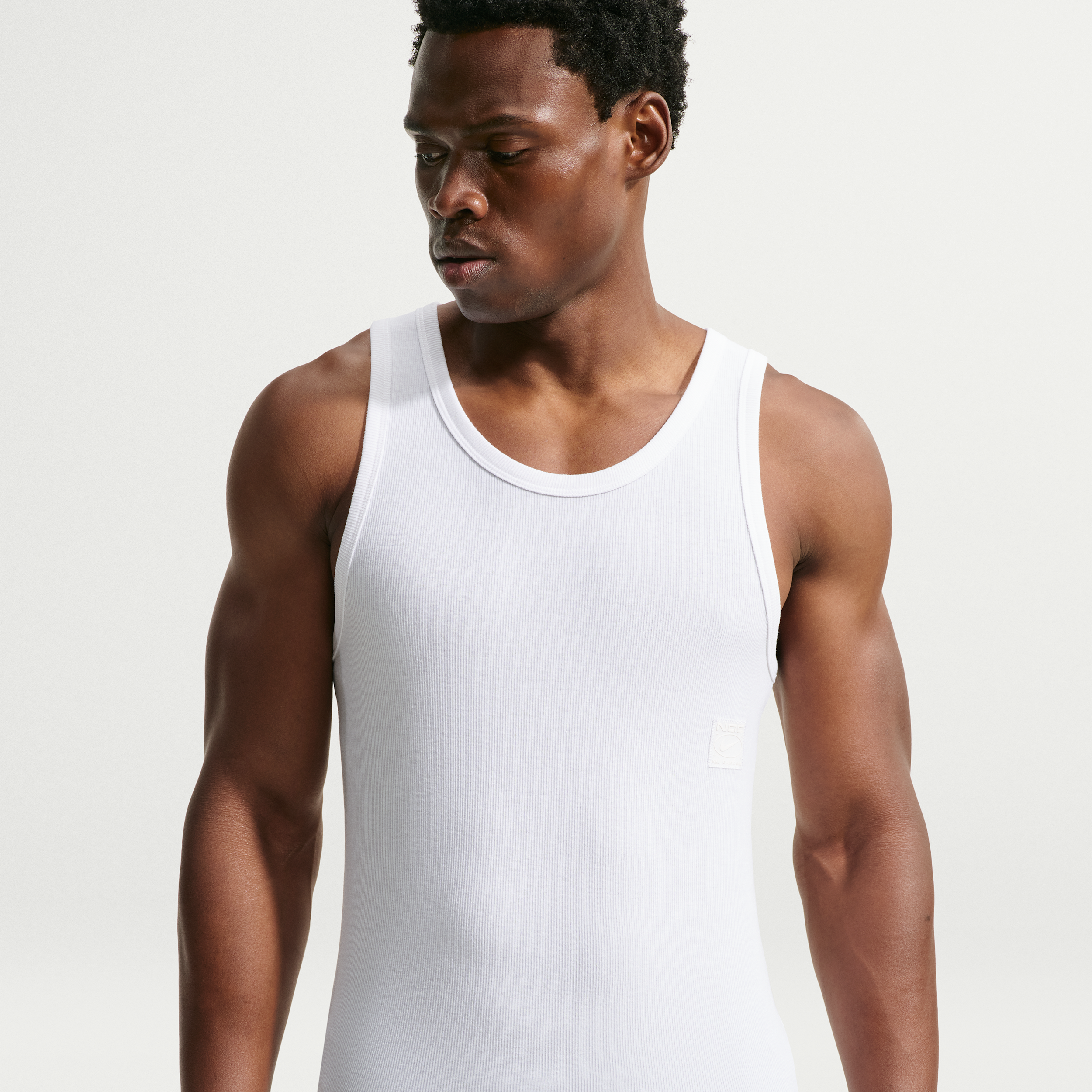 Nike N.A.C. Dri-FIT Ribbed-tanktop til mænd - hvid
