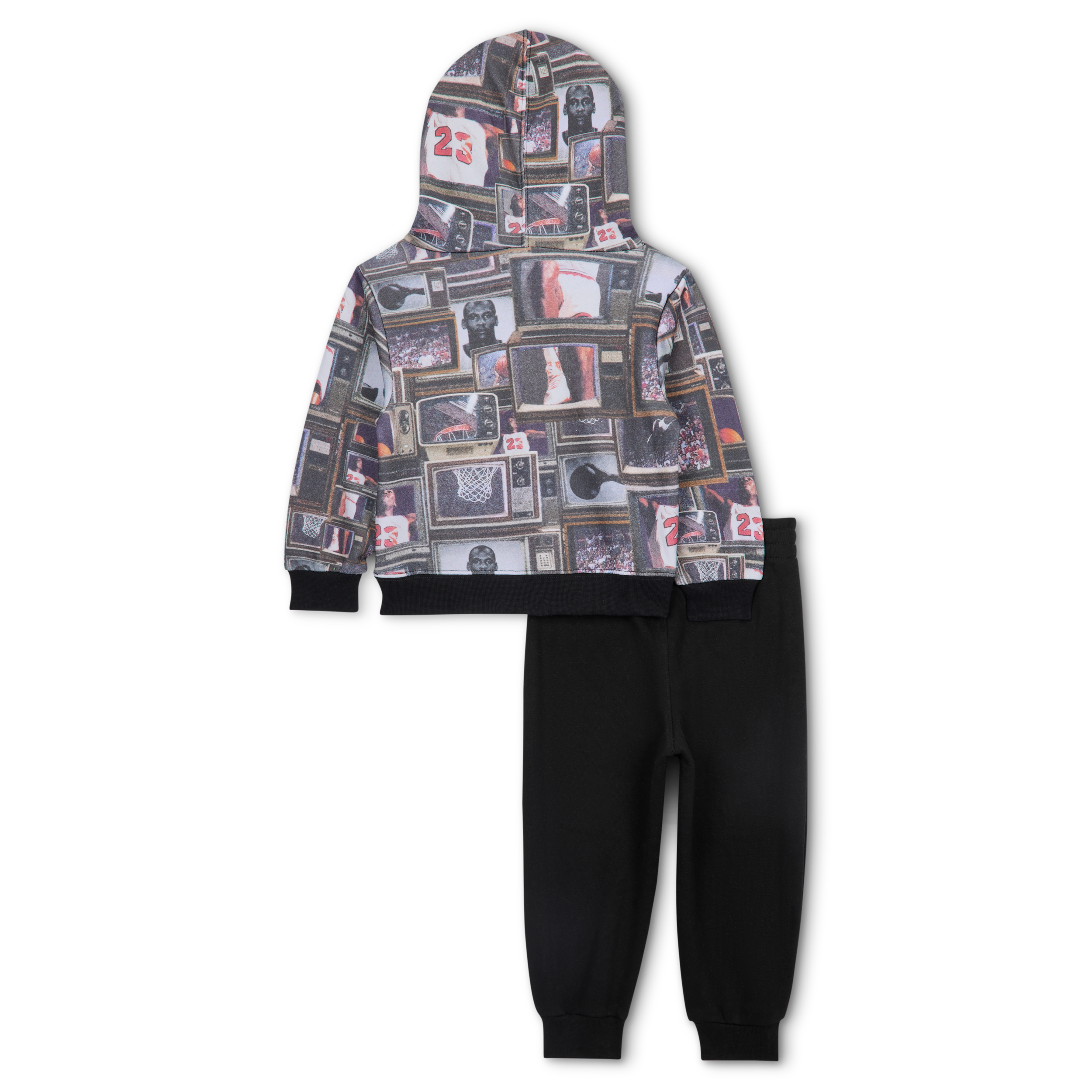 Thumbnail - Jordan Brooklyn Fleece zweiteiliges Set mit Print (Babys, 12–24 M) - Schwarz