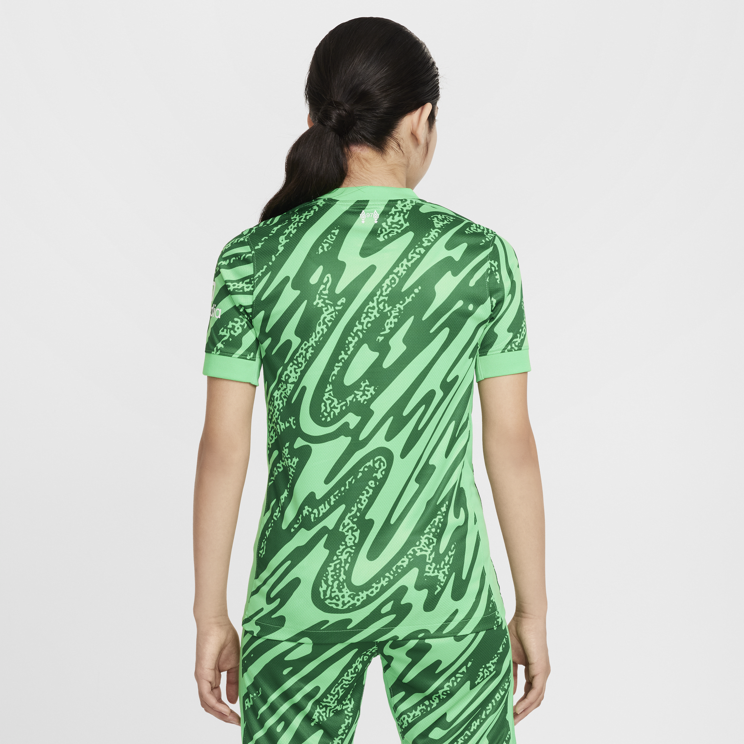 Thumbnail - FC Liverpool 2024/25 Stadium Goalkeeper Third Nike Dri-FIT Replika-Kurzarm-Fußballtrikot (ältere Kinder) - Grün