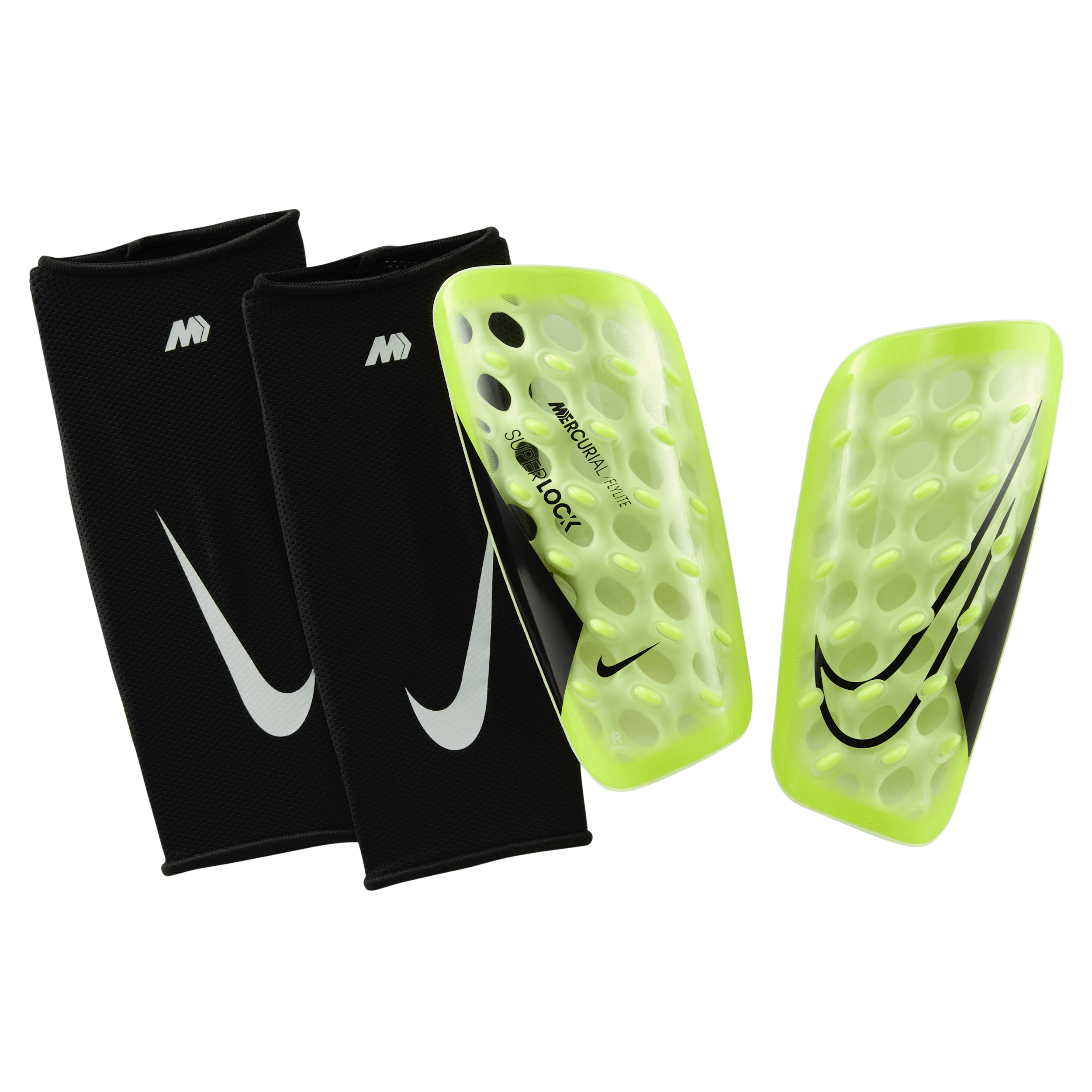 Protège-tibias de football Nike Mercurial FlyLite SuperLock - Jaune