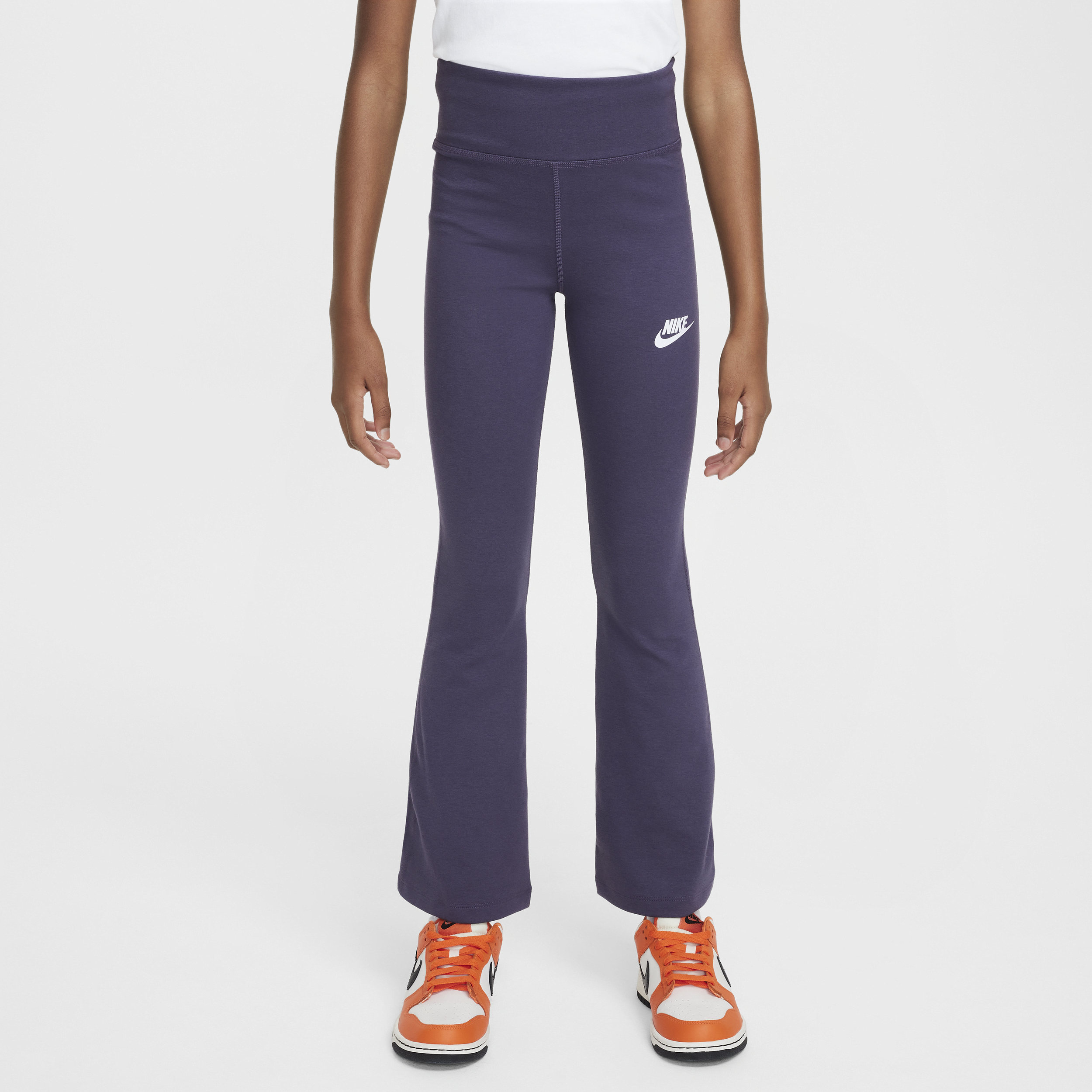 Legging évasé taille haute Nike Sportswear Classic pour fille - Pourpre