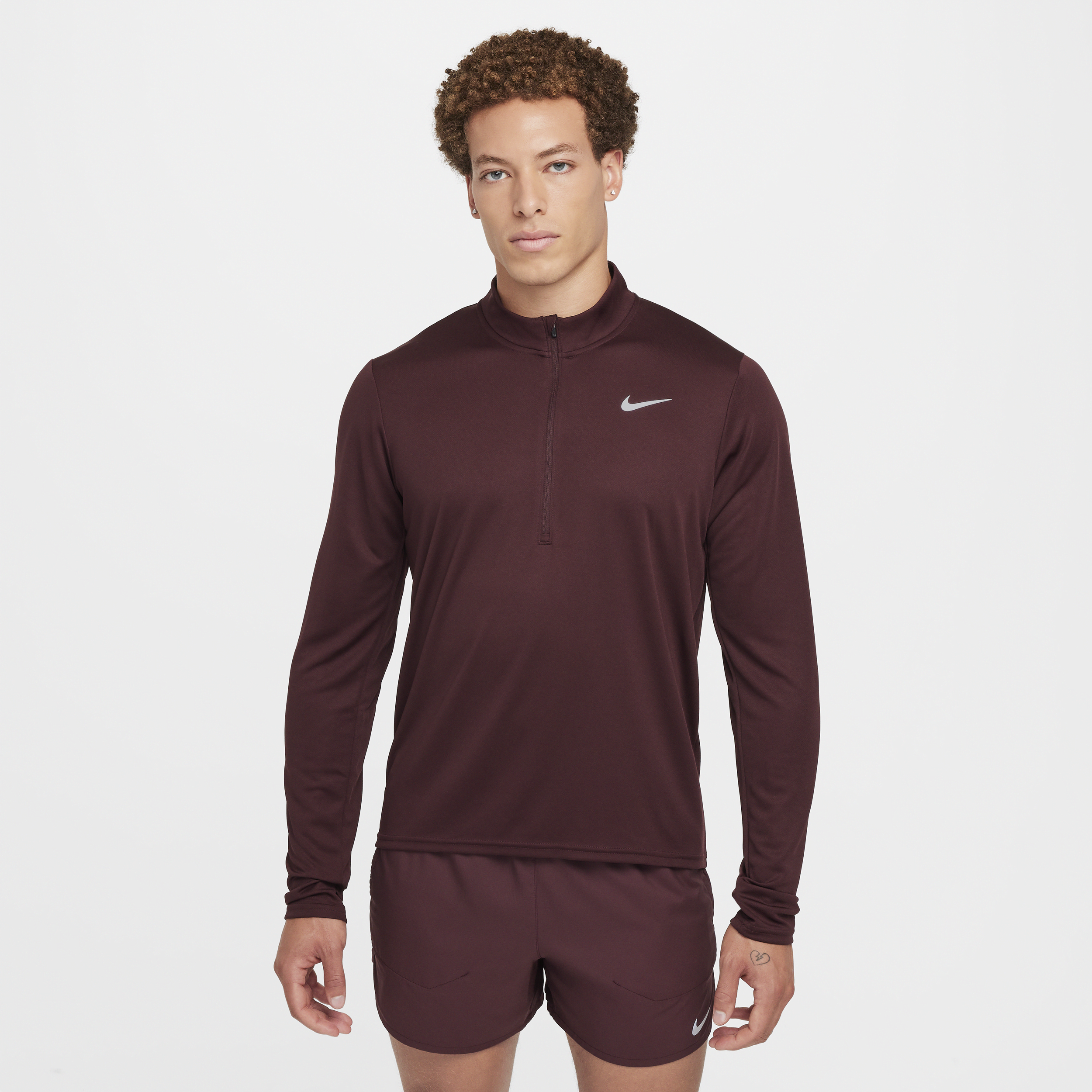 Nike Pacer Dri-FIT hardlooptop met halflange rits voor heren - Rood