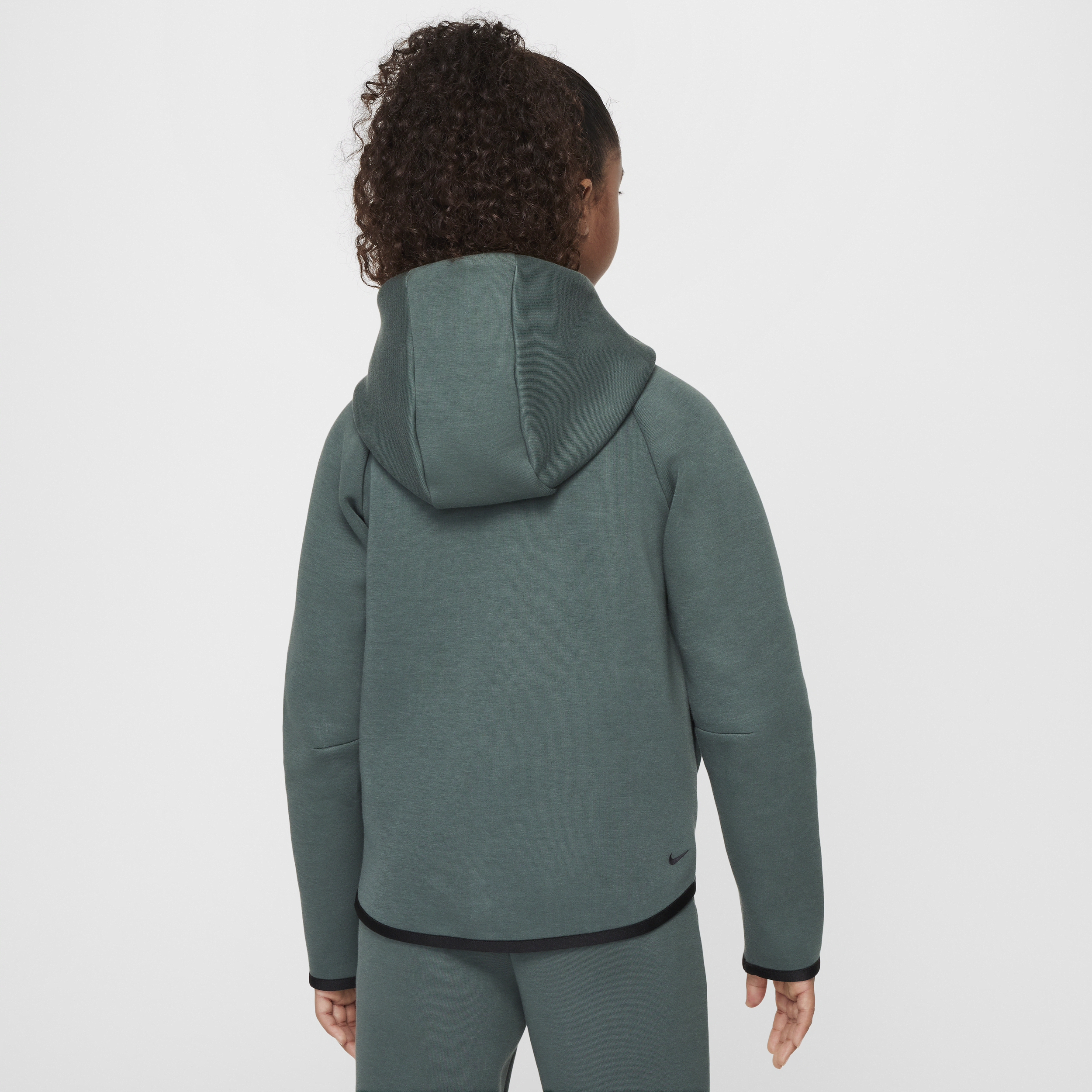 Sweat à capuche et zip Nike Sportswear Tech Fleece pour ado (fille) - Vert