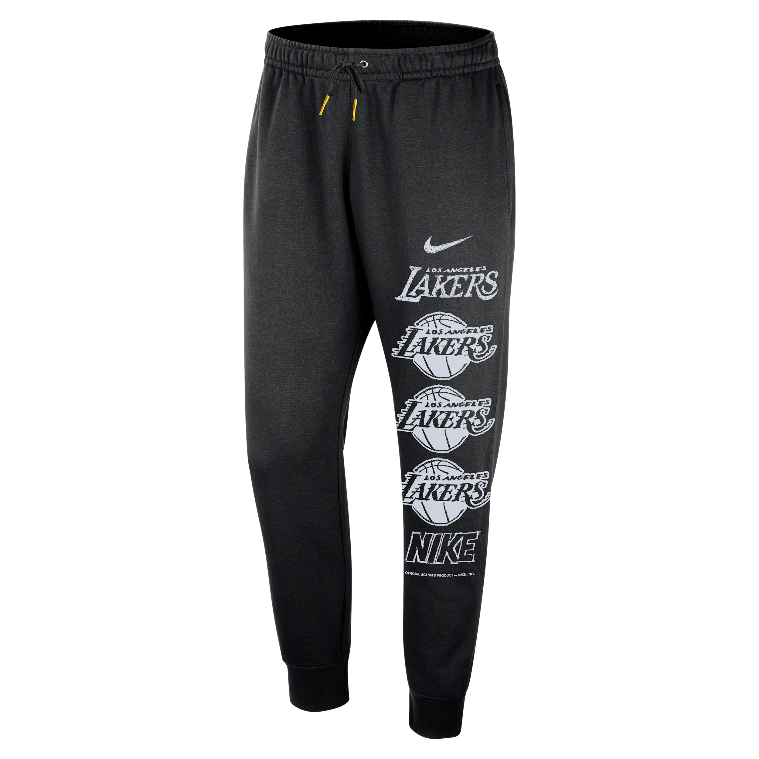 Los Angeles Lakers Courtside Mens Nike NBA Club Fleece Joggers - Black - Cotton/Polyester