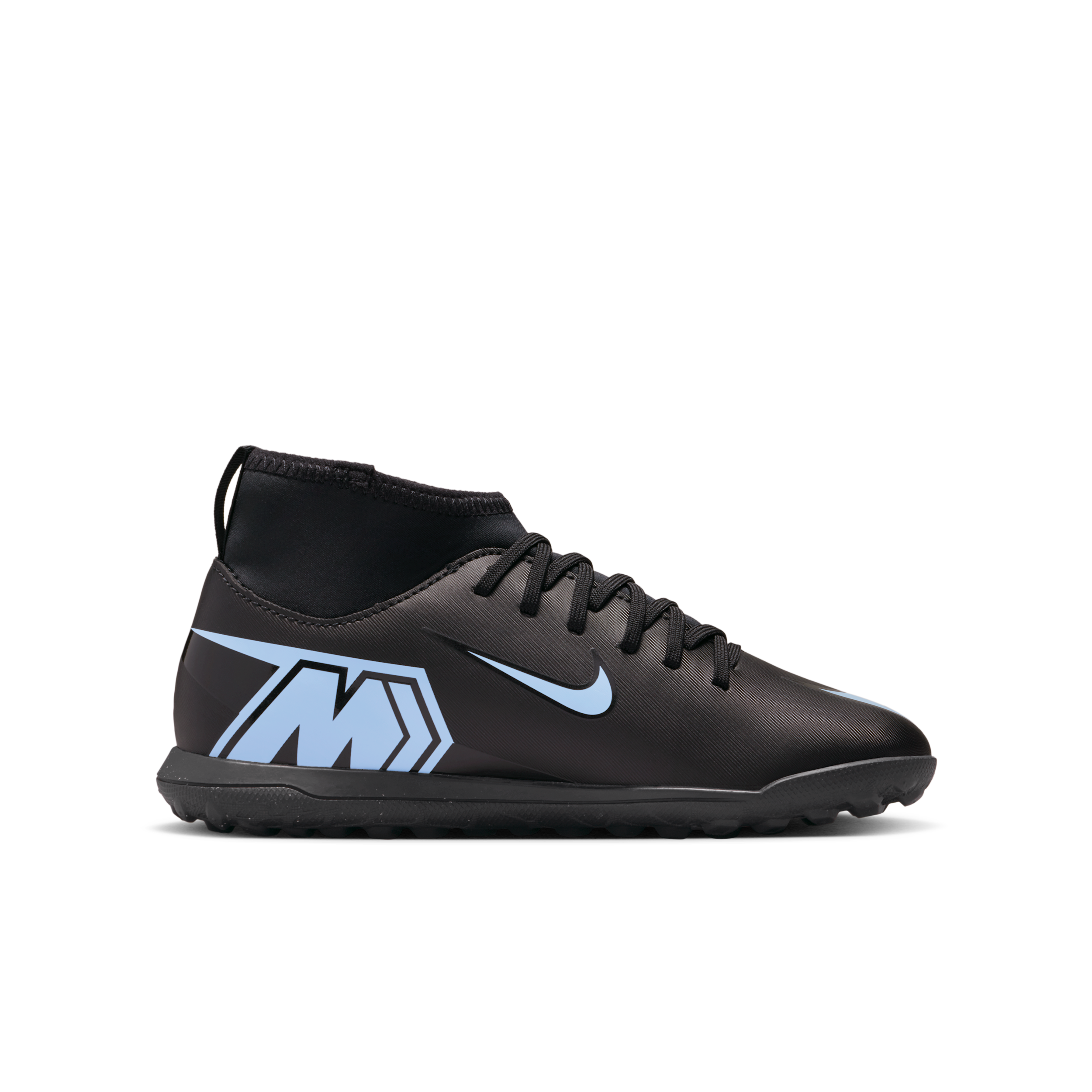 Thumbnail - Nike Jr. Mercurial Superfly 10 Club TF High-Top-Fußballschuh (jüngere/ältere Kinder) - Schwarz