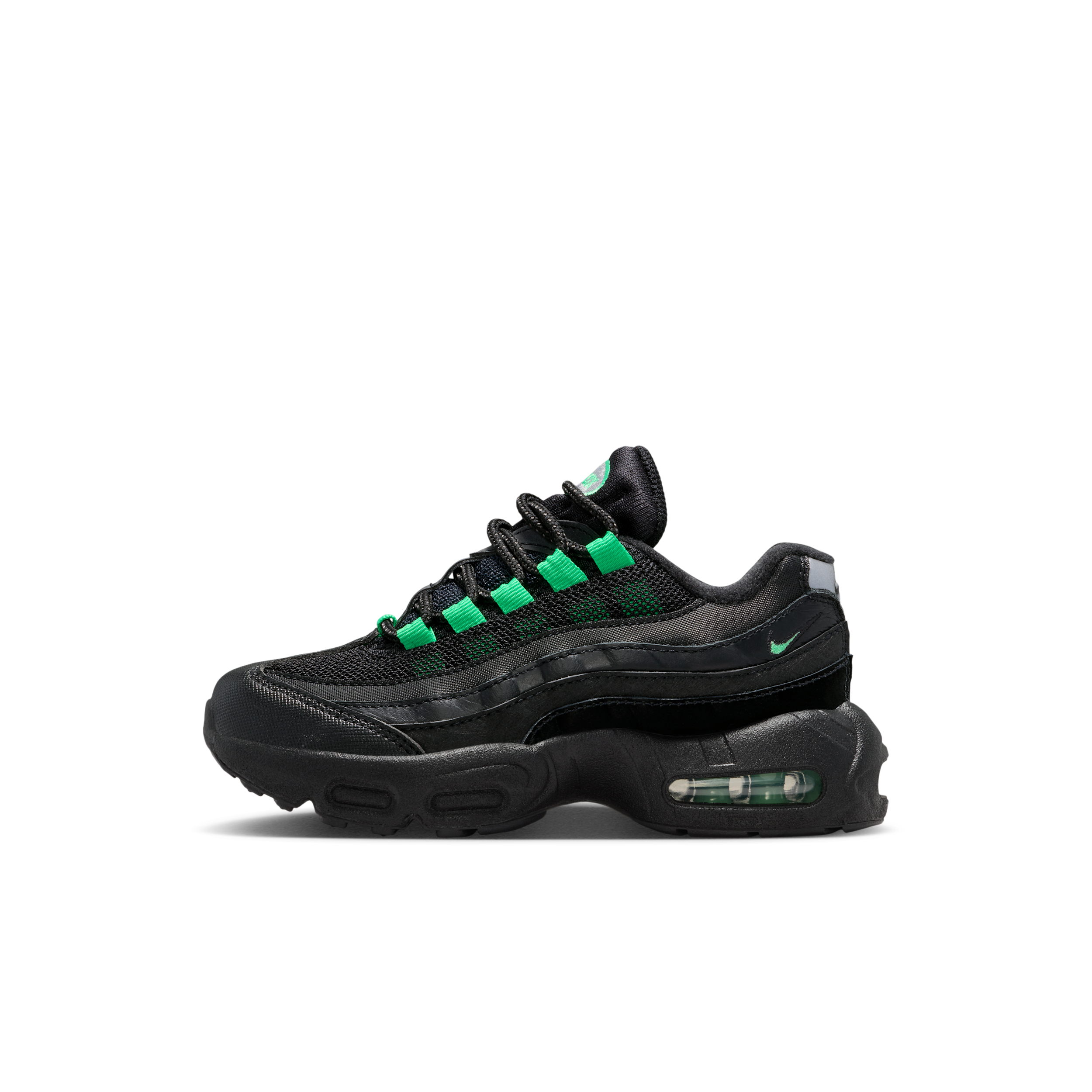 Nike Air Max 95 Recraft PS 'Green Shock' | Black | Kid's Size 3 - HQ6364-009