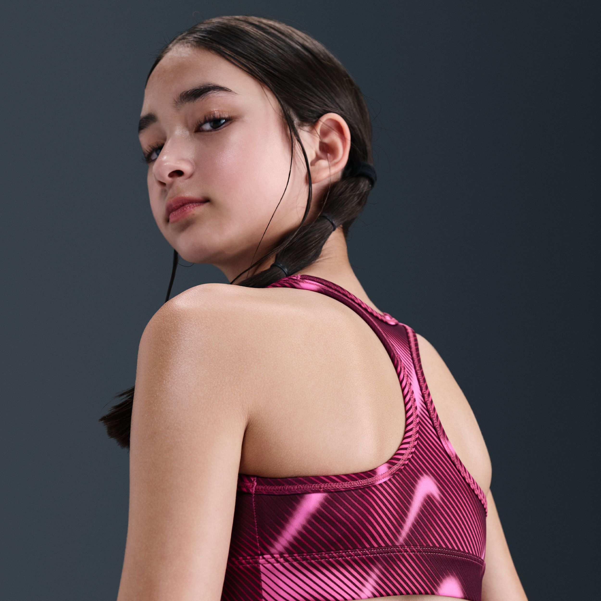 Thumbnail - Nike Pro Swoosh Sport-BH (ältere Kinder) (Mädchen) - Lila