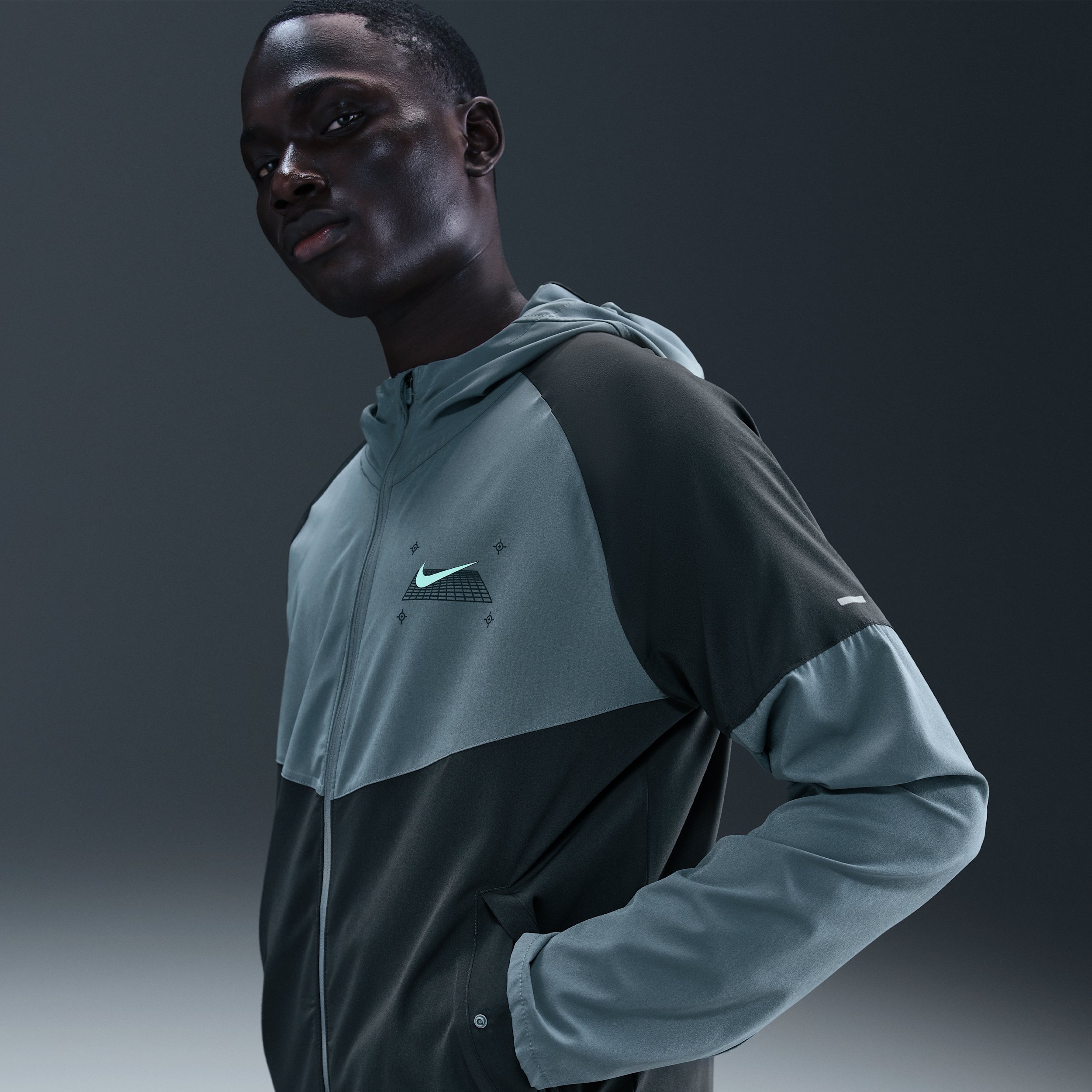 Nike Miler hardloopjack voor heren Grijs