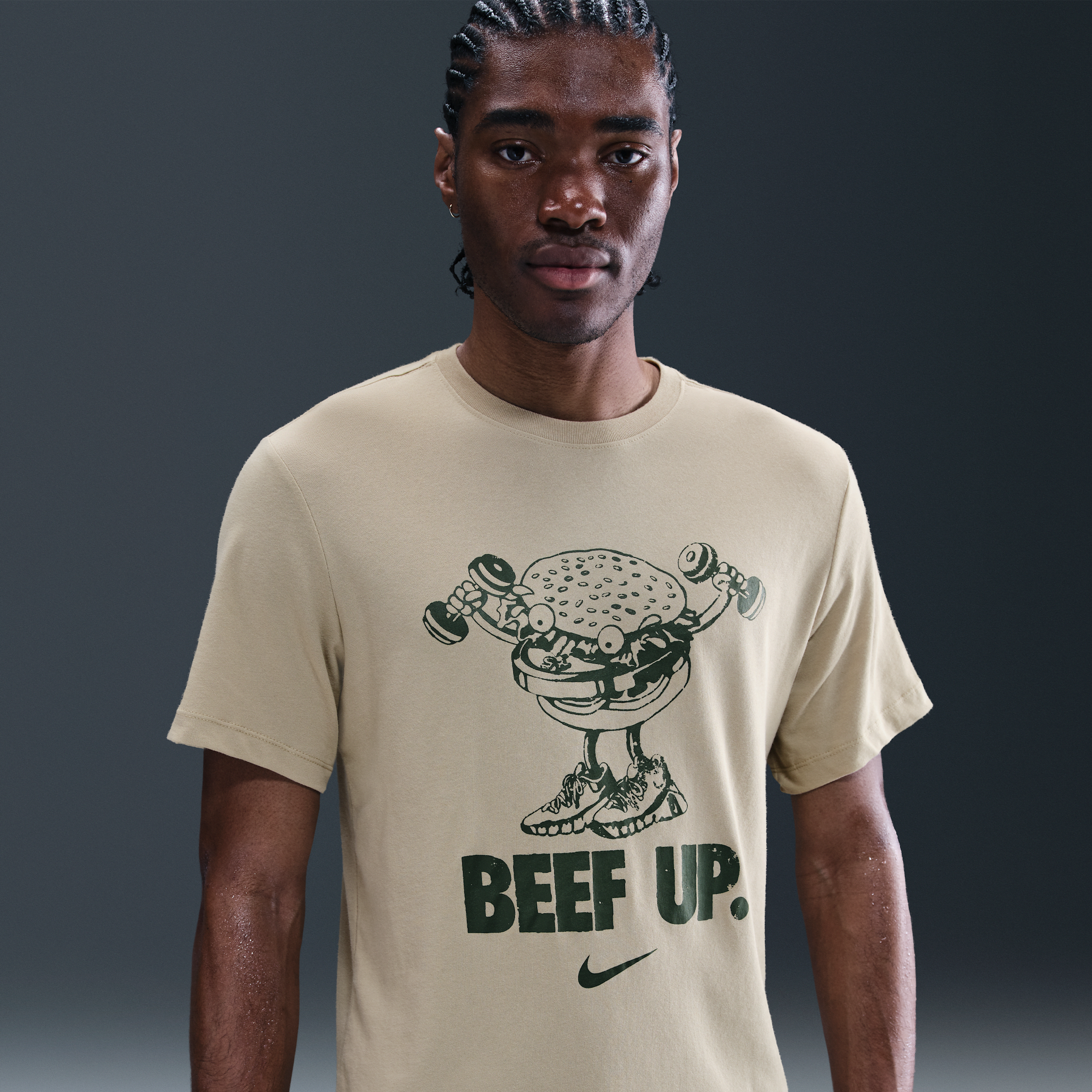 Nike Men's Dri-FIT Training T-Shirt - Brown