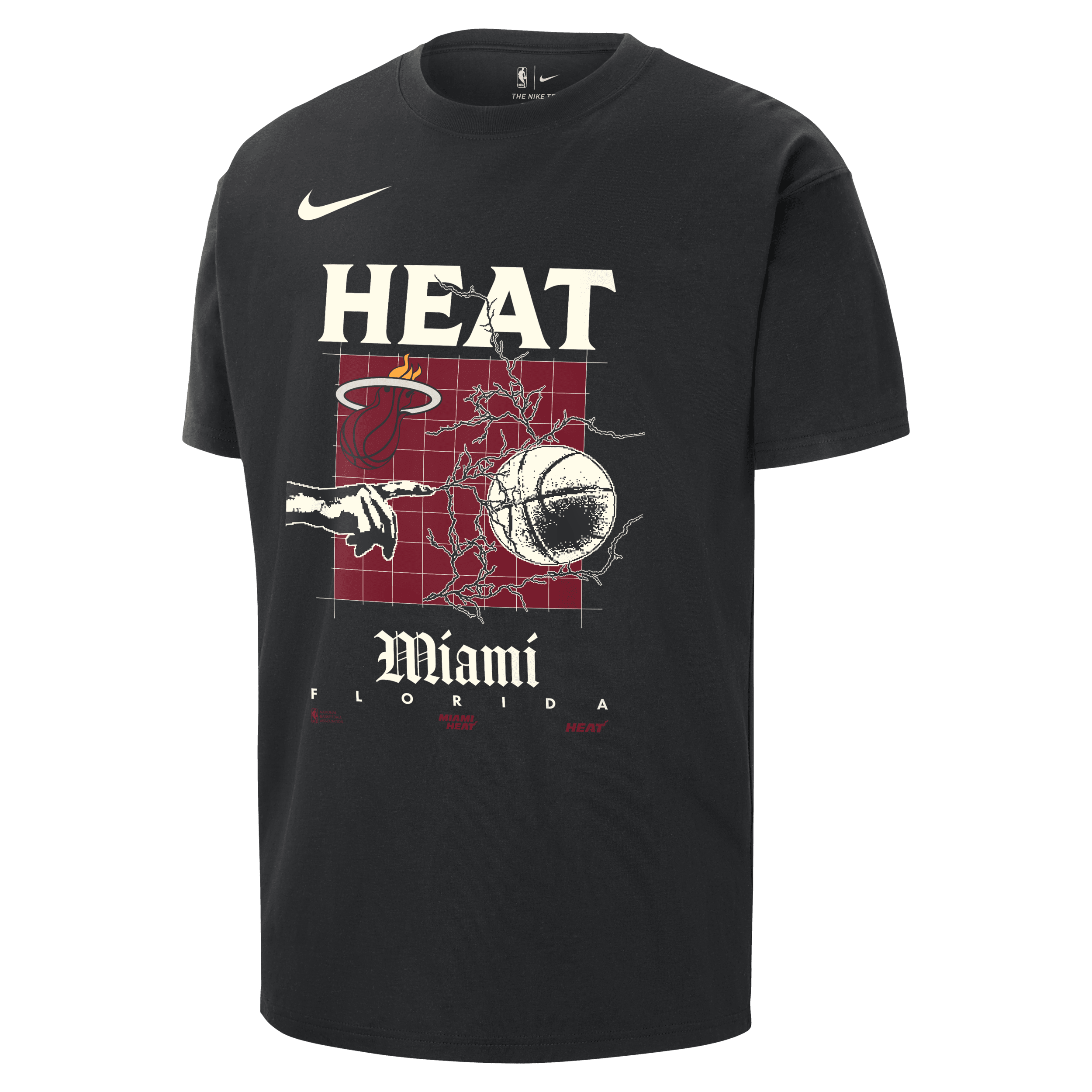 Nike Miami Heat Courtside Max90 NBA-herenshirt Zwart