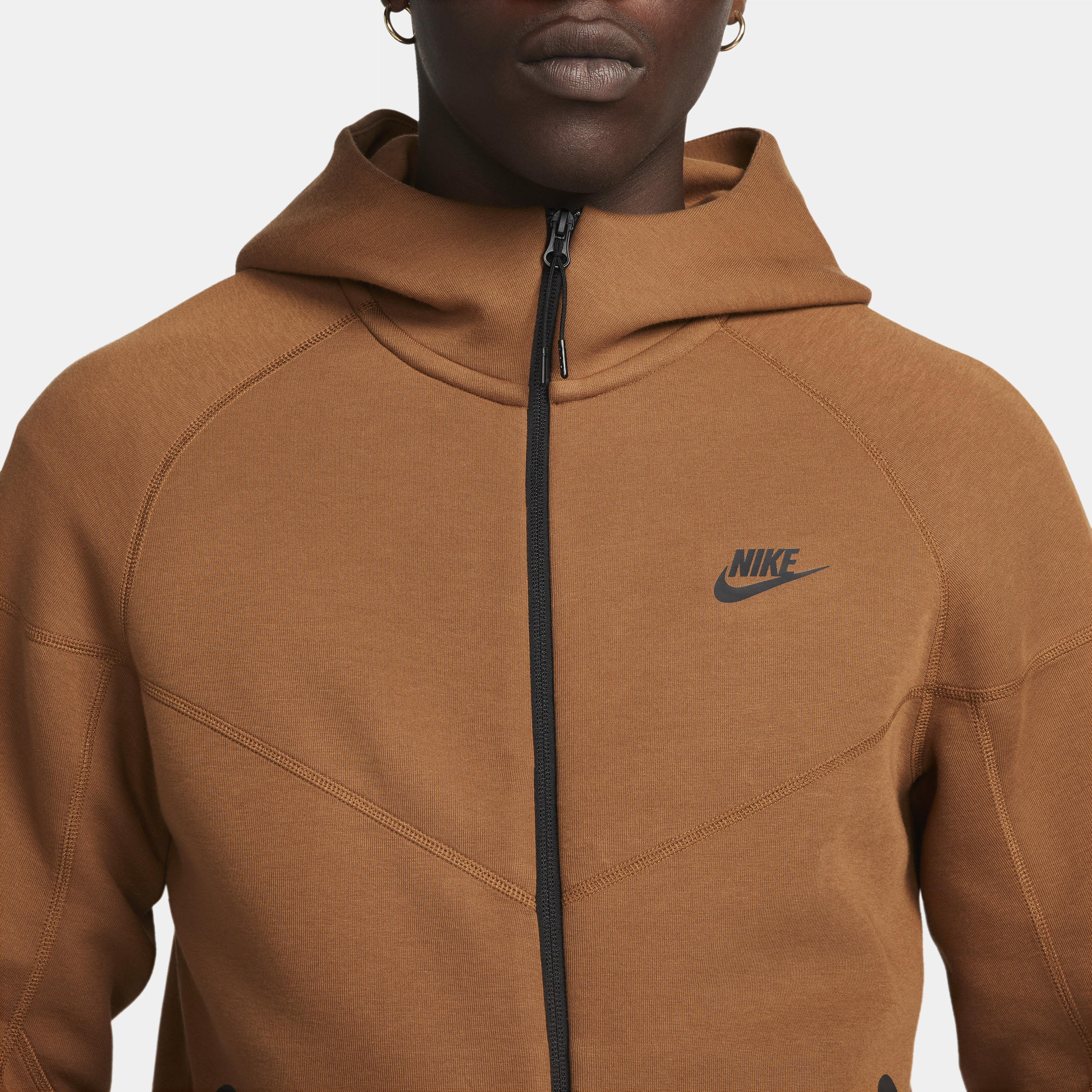 Nike Sportswear Tech Fleece Windrunner Hoodie met rits voor heren Bruin