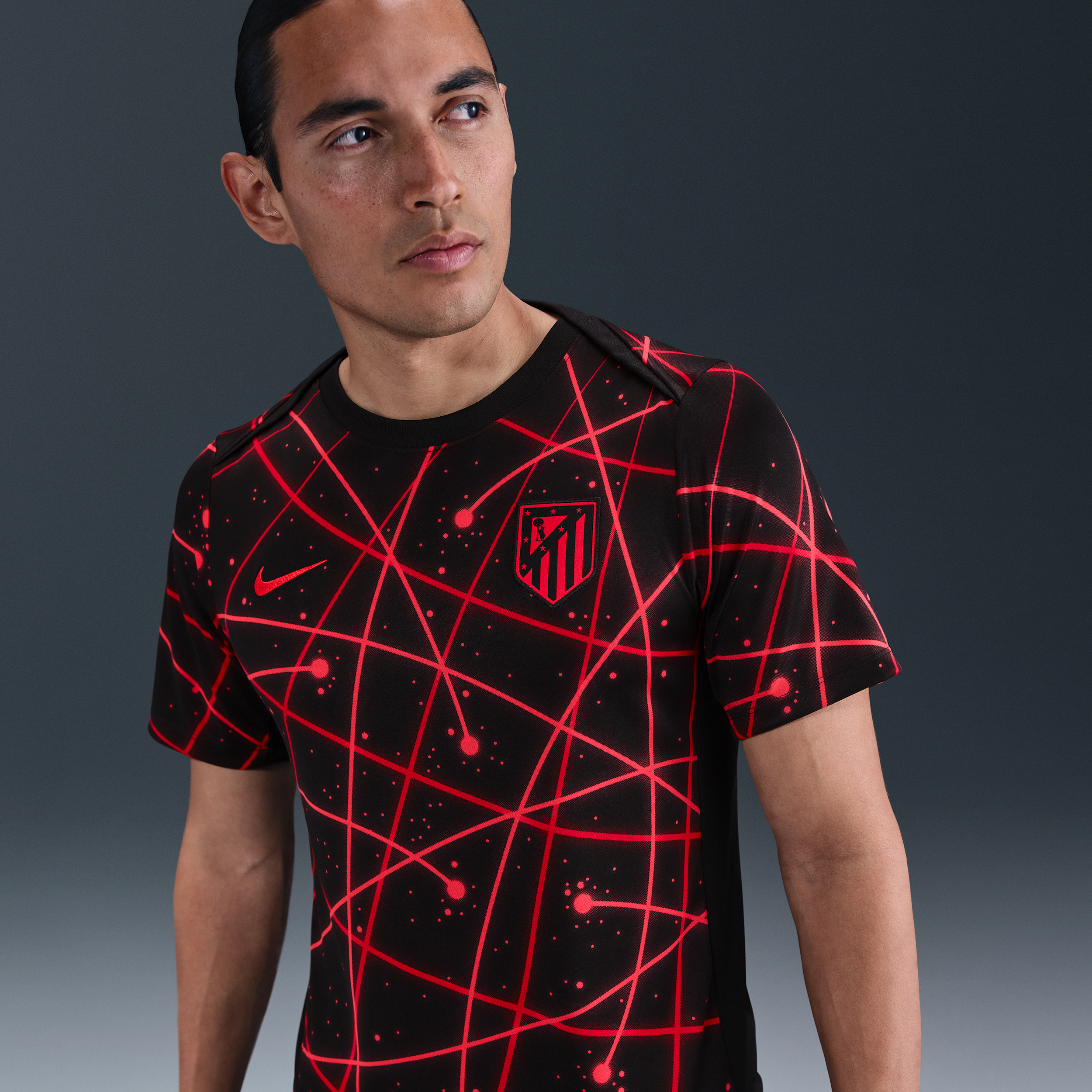 Nike Atlético Madrid Academy Pro Dri-FIT warming-up voetbalshirt met korte mouwen voor heren Zwart