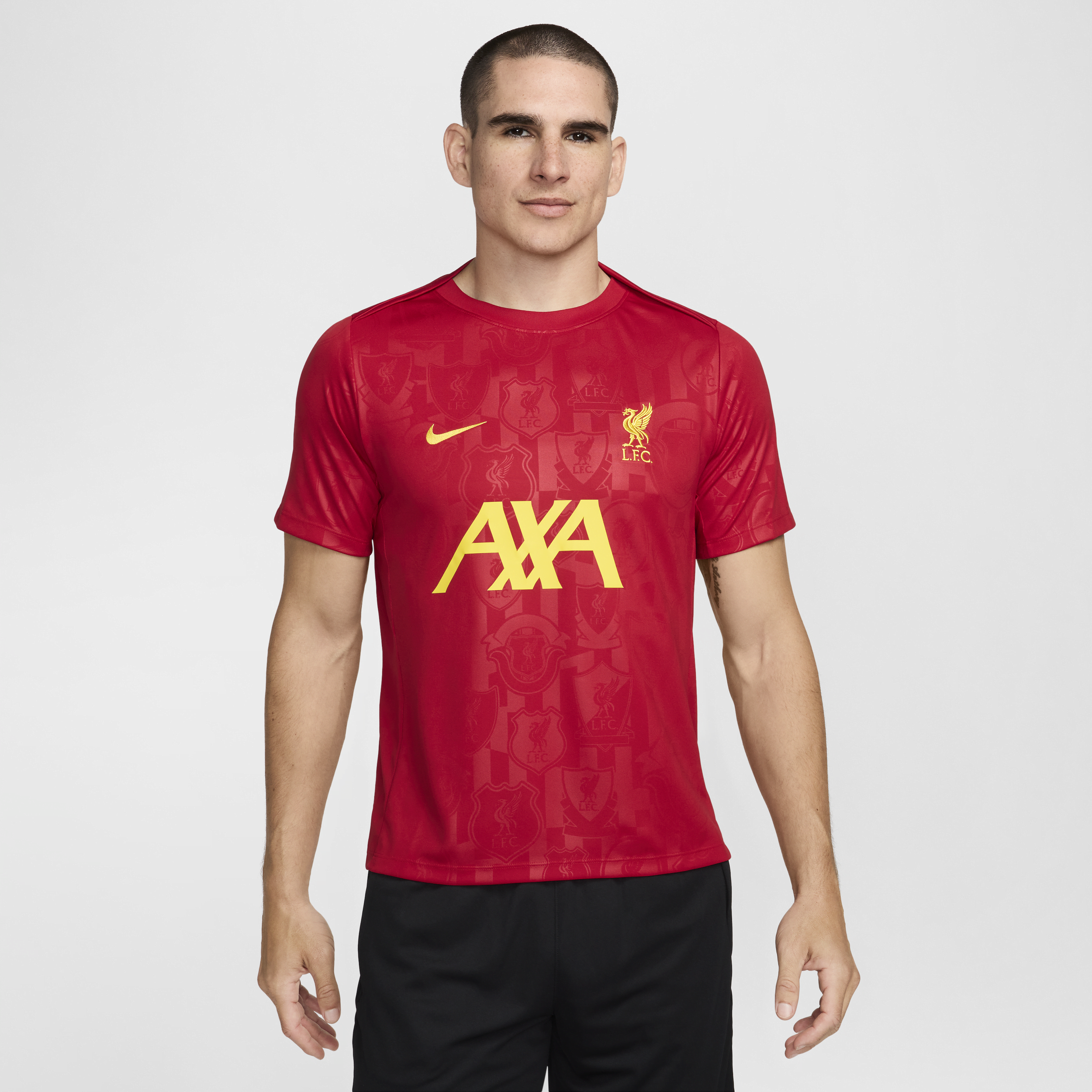 Haut de foot à manches courtes d'avant-match Nike Dri-FIT Liverpool FC Academy Pro pour homme - Rouge