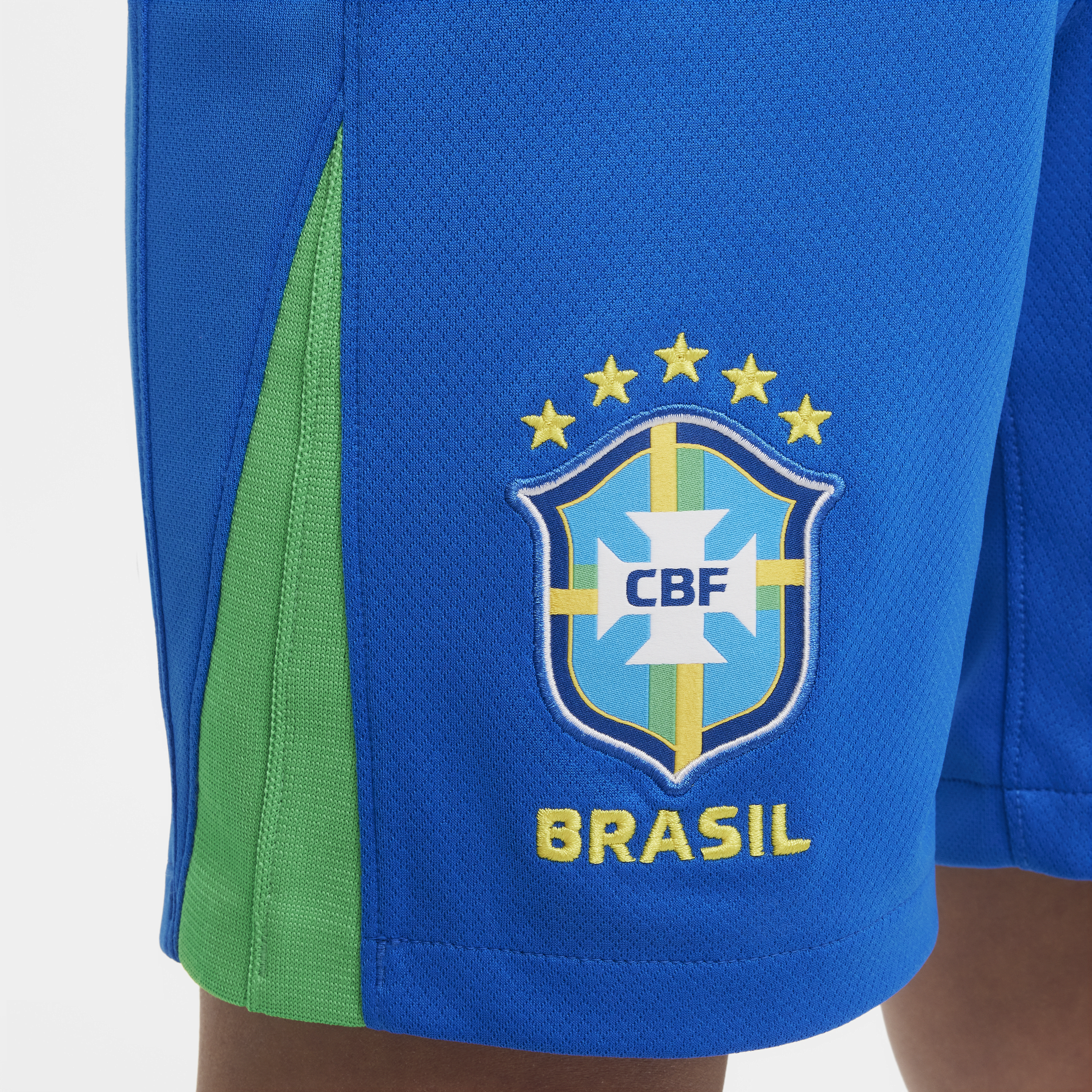 Nike Brazilië 2024 Stadium Thuis replica voetbalshorts met Dri-FIT voor kids Blauw