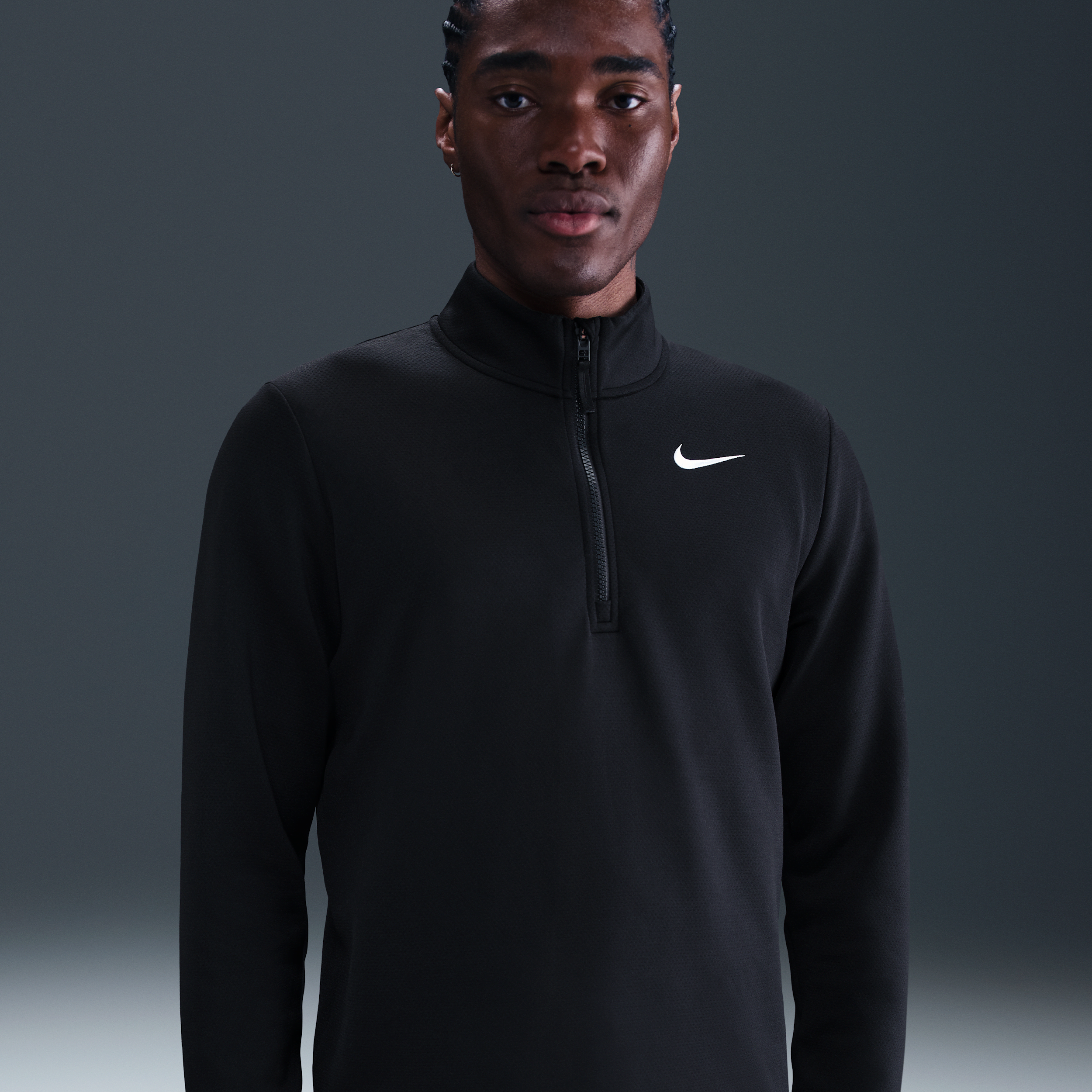 Thumbnail - Nike Victory Dri-FIT Golfoberteil mit Halbreißverschluss für Herren - Schwarz