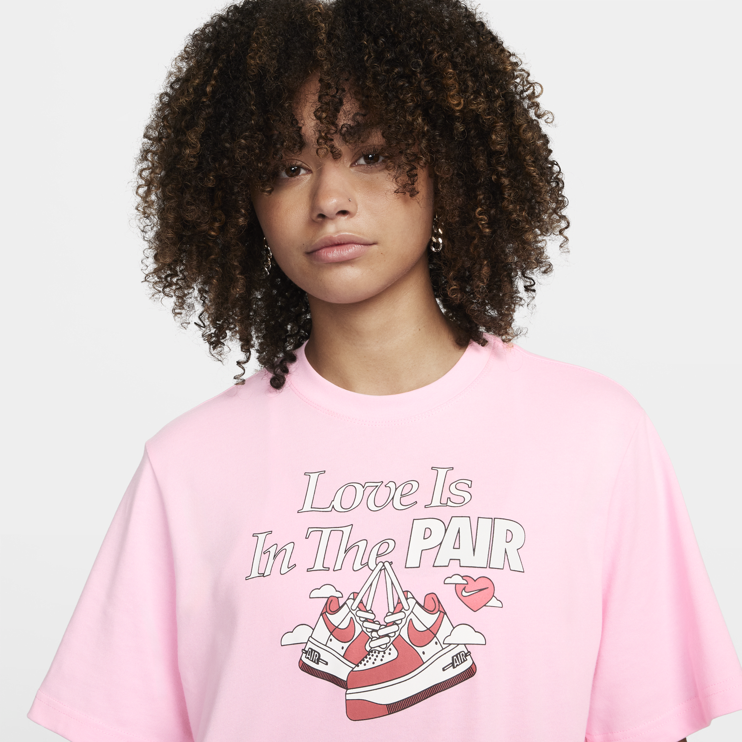 Nike Sportswear T-shirt met recht design voor dames Roze