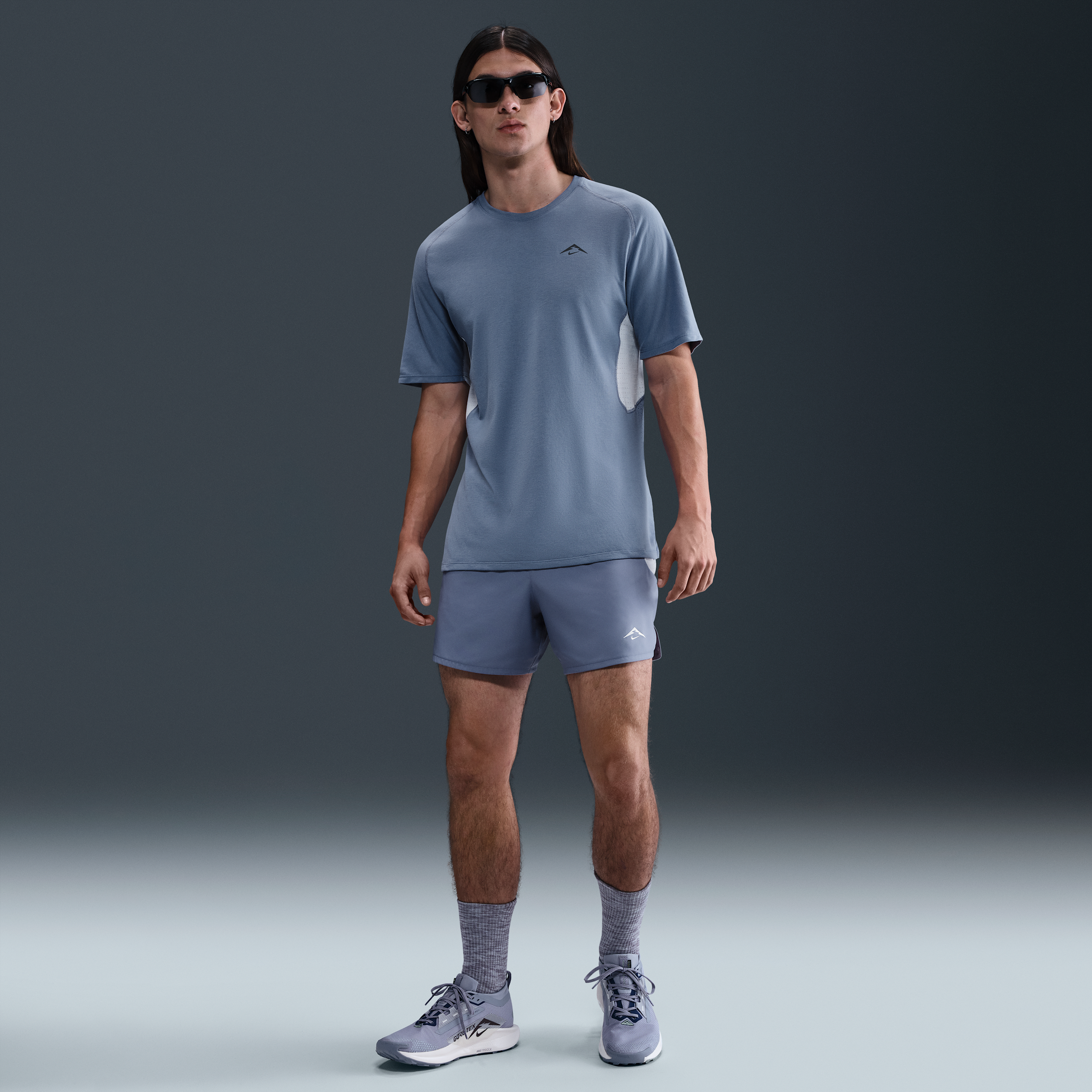 Thumbnail - Nike Trail Second Sunrise Dri-FIT ADV-Laufshorts mit Innenslip (Herren, ca. 12,5 cm) - Blau