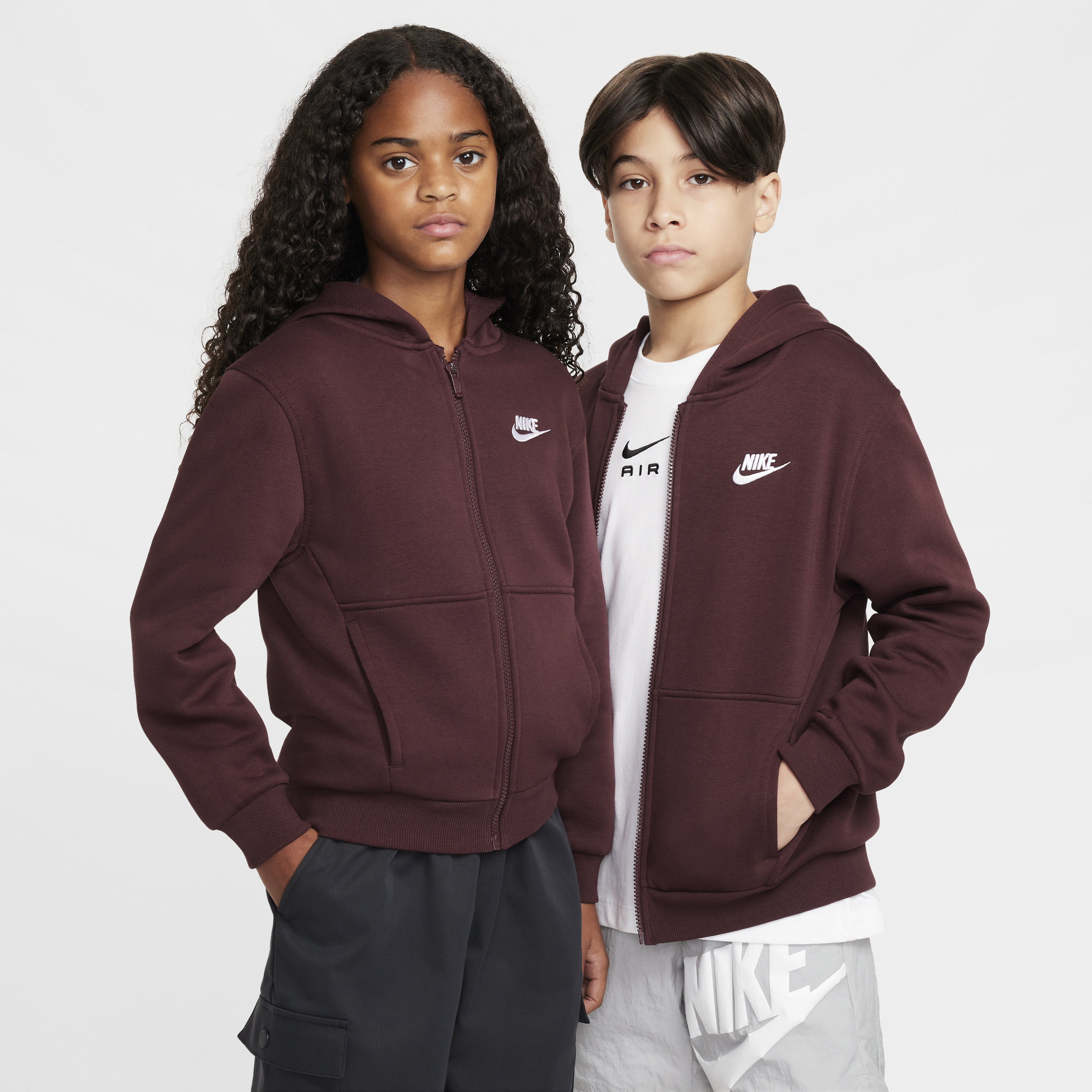 Sweat à capuche et zip Nike Sportswear Club Fleece pour ado - Rouge