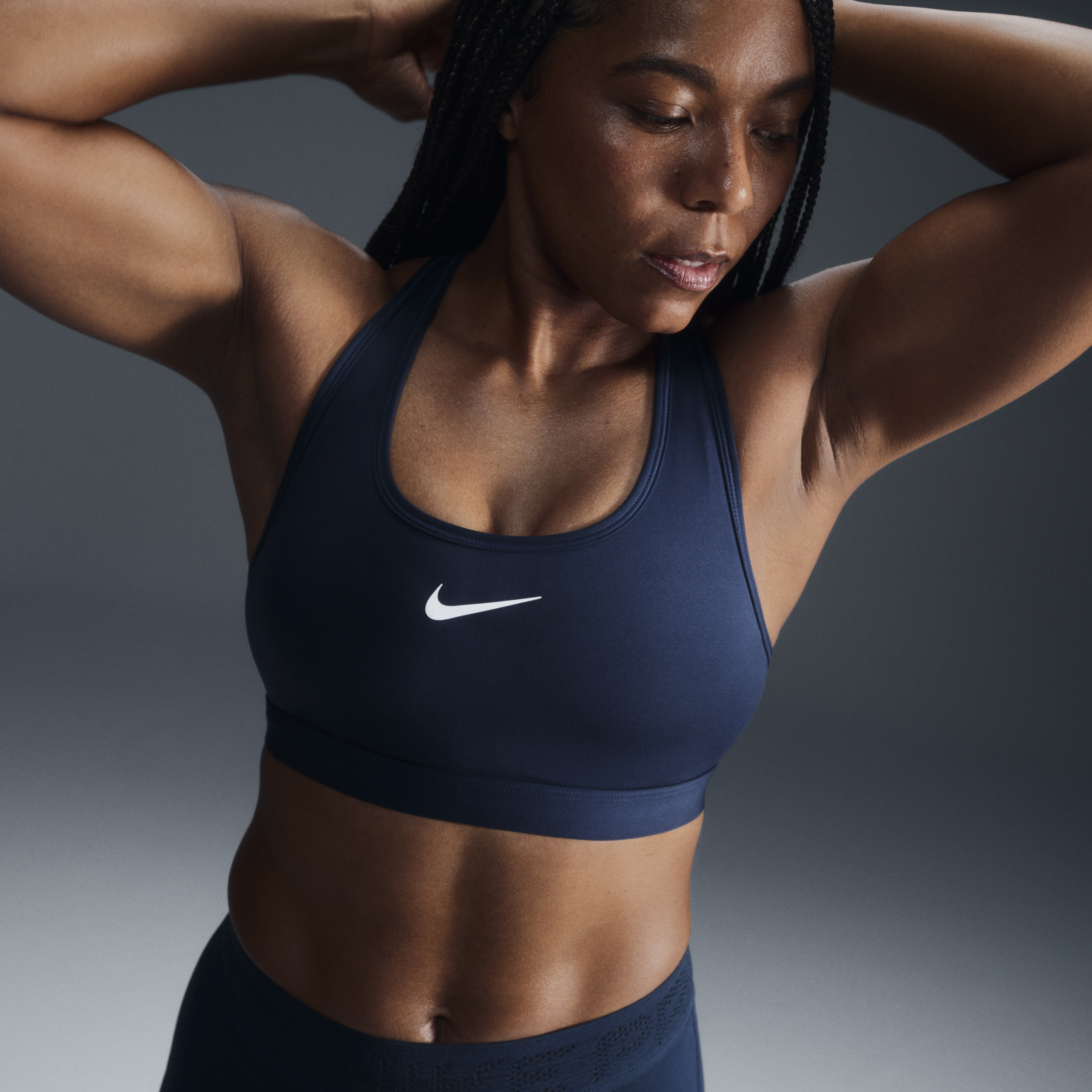 Brassière de sport rembourrée Nike Swoosh Medium Support pour femme - Bleu