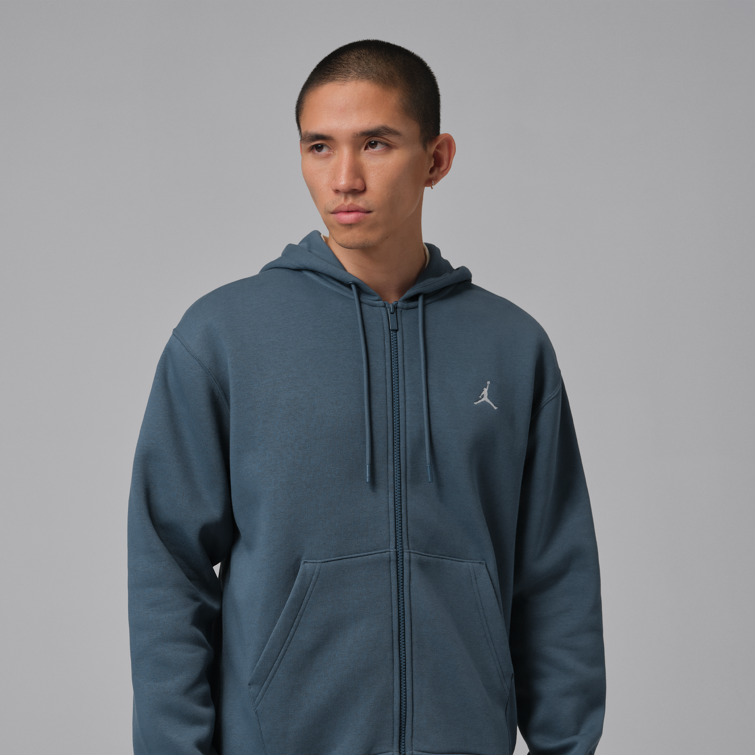 Felpa con cappuccio e zip a tutta lunghezza Jordan Brooklyn Fleece – Uomo - Blu
