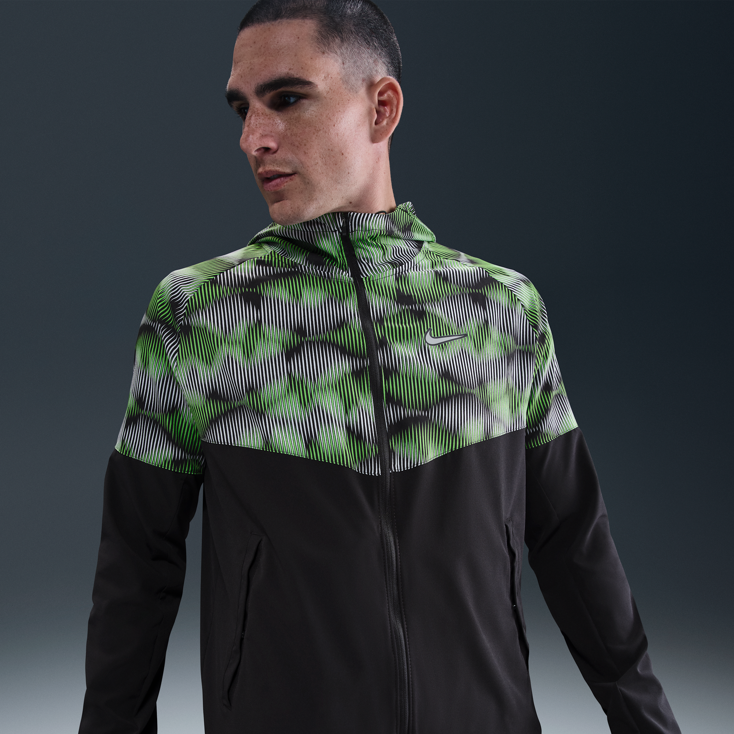 Nike Miler hardloopjack voor heren - Zwart