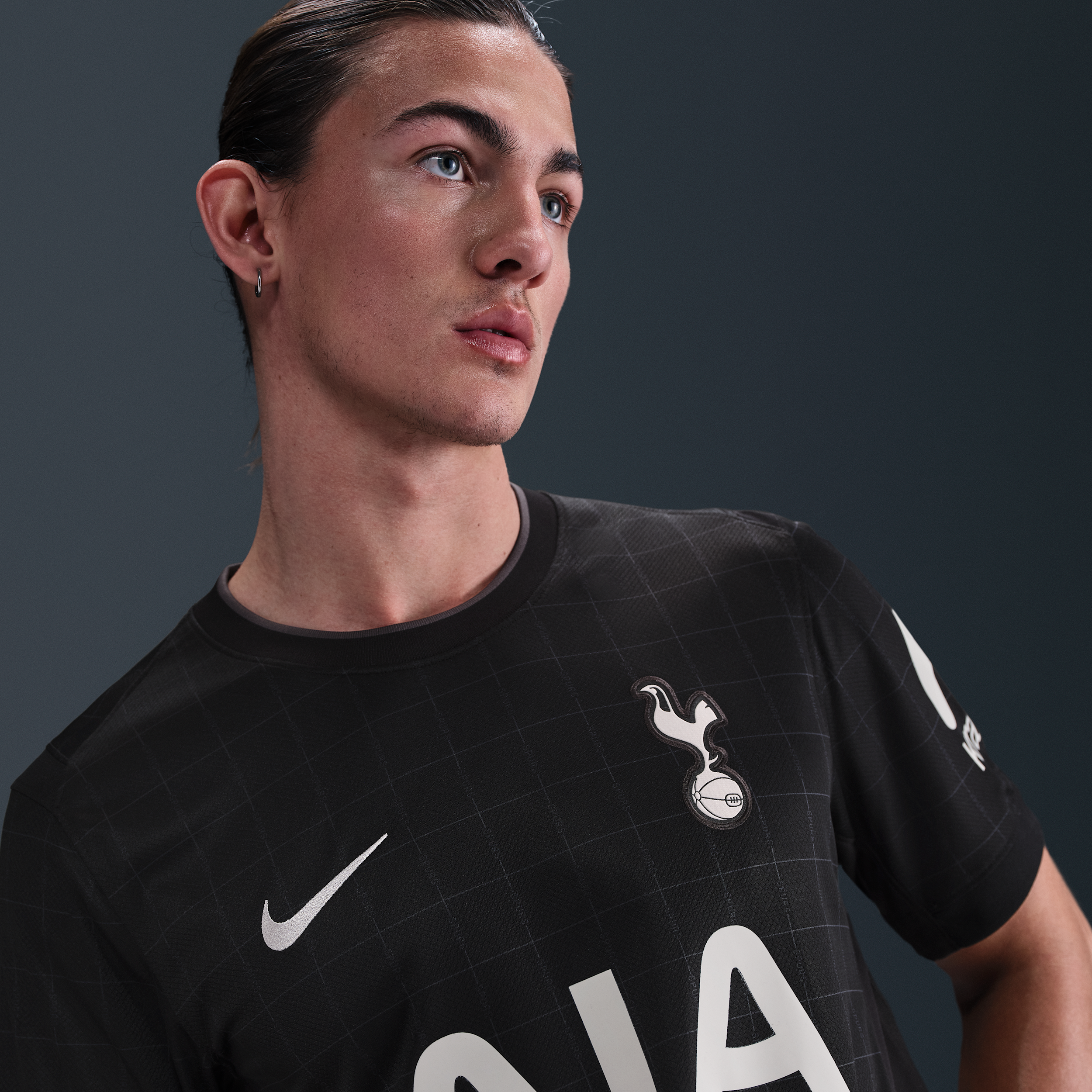 Thumbnail - Tottenham Hotspur 2025/26 Stadium Away Nike Dri-FIT Replika-Fußballtrikot (Herren) - Schwarz