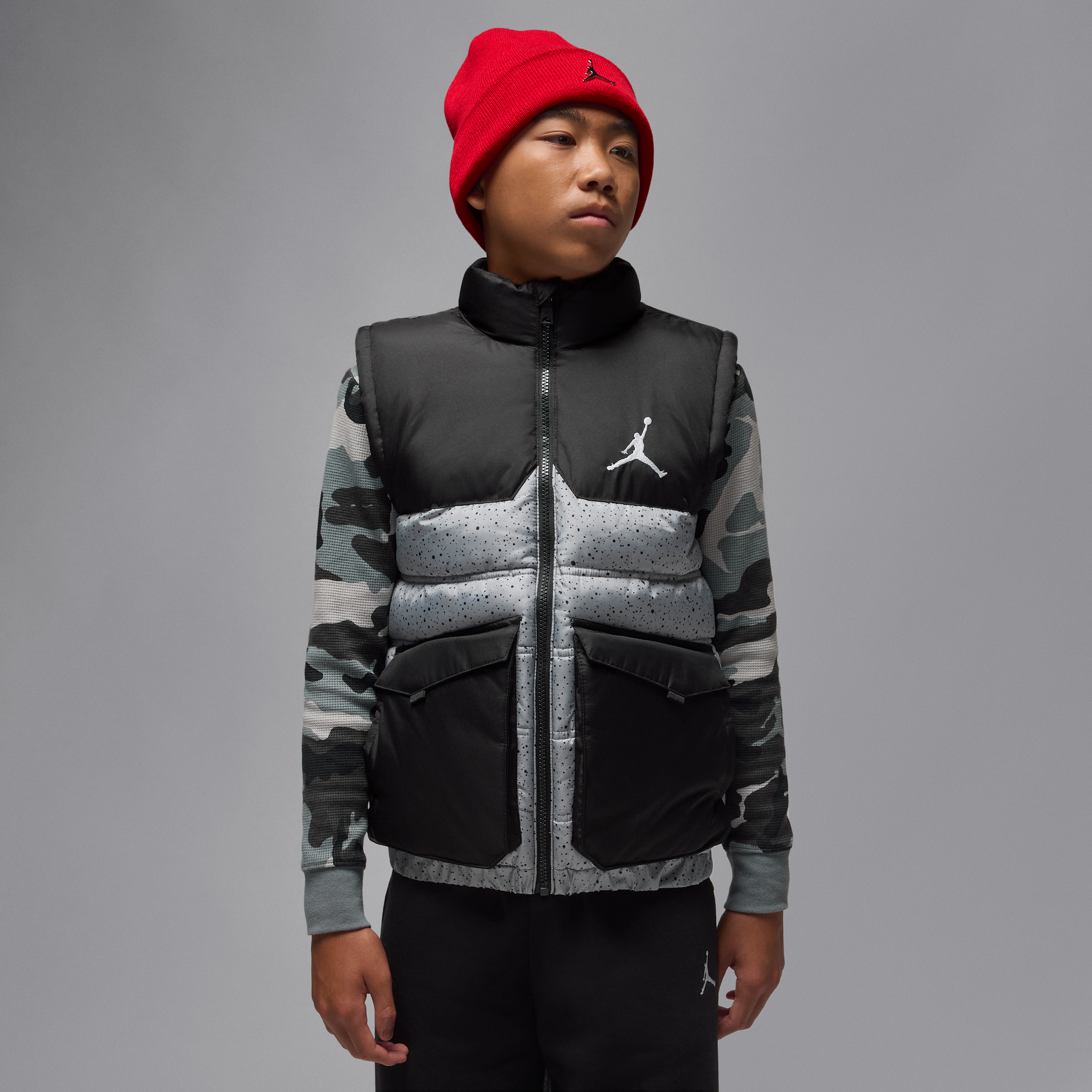 Jordan gewatteerde bodywarmer met vulling voor kids - Grijs