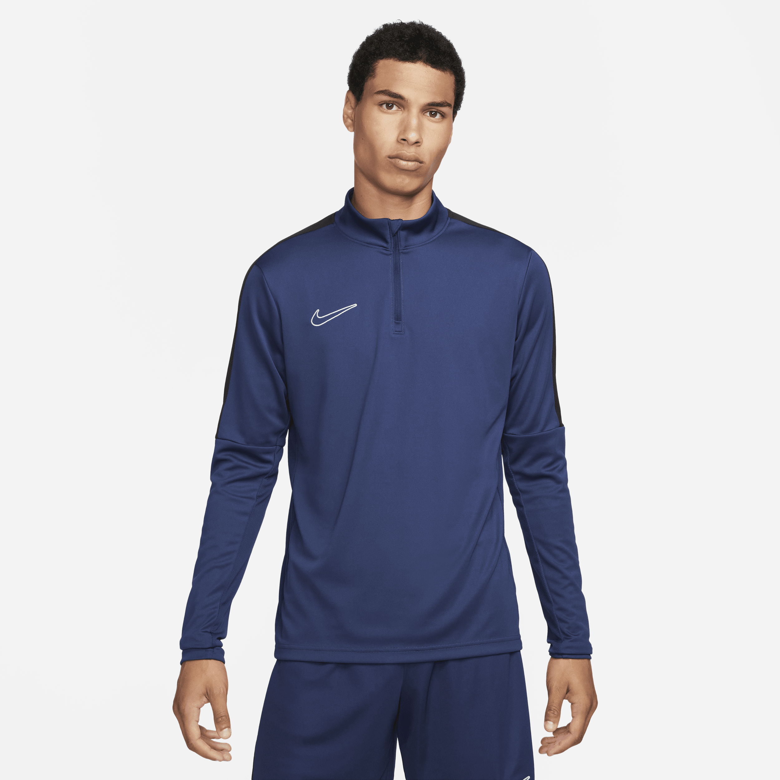 nike academy dri-fit-fodboldtrøje med 1/2 lynlås til mænd - blå