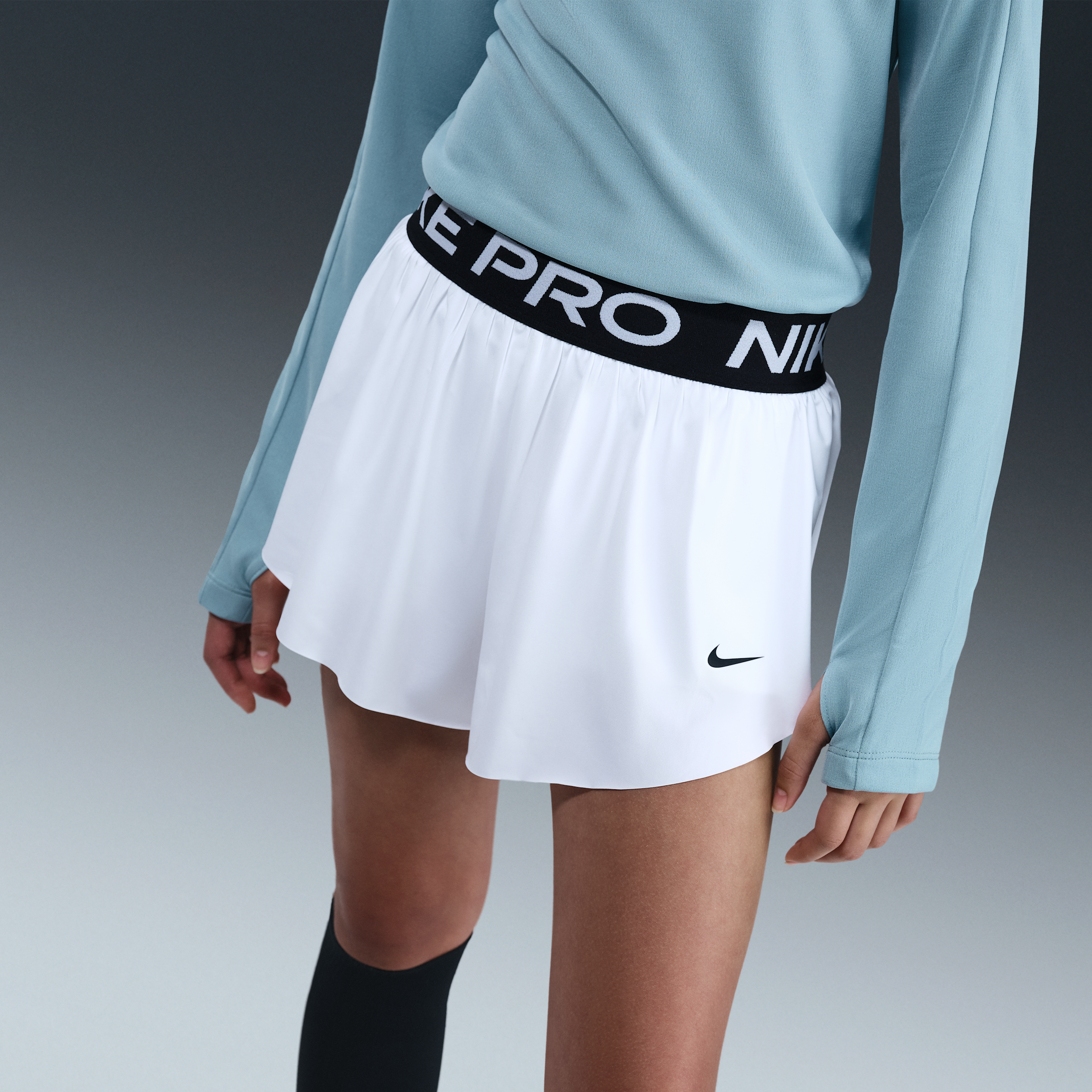 Thumbnail - Nike Pro Dri-FIT 2-in-1-Shorts (ältere Kinder, Mädchen) - Weiß