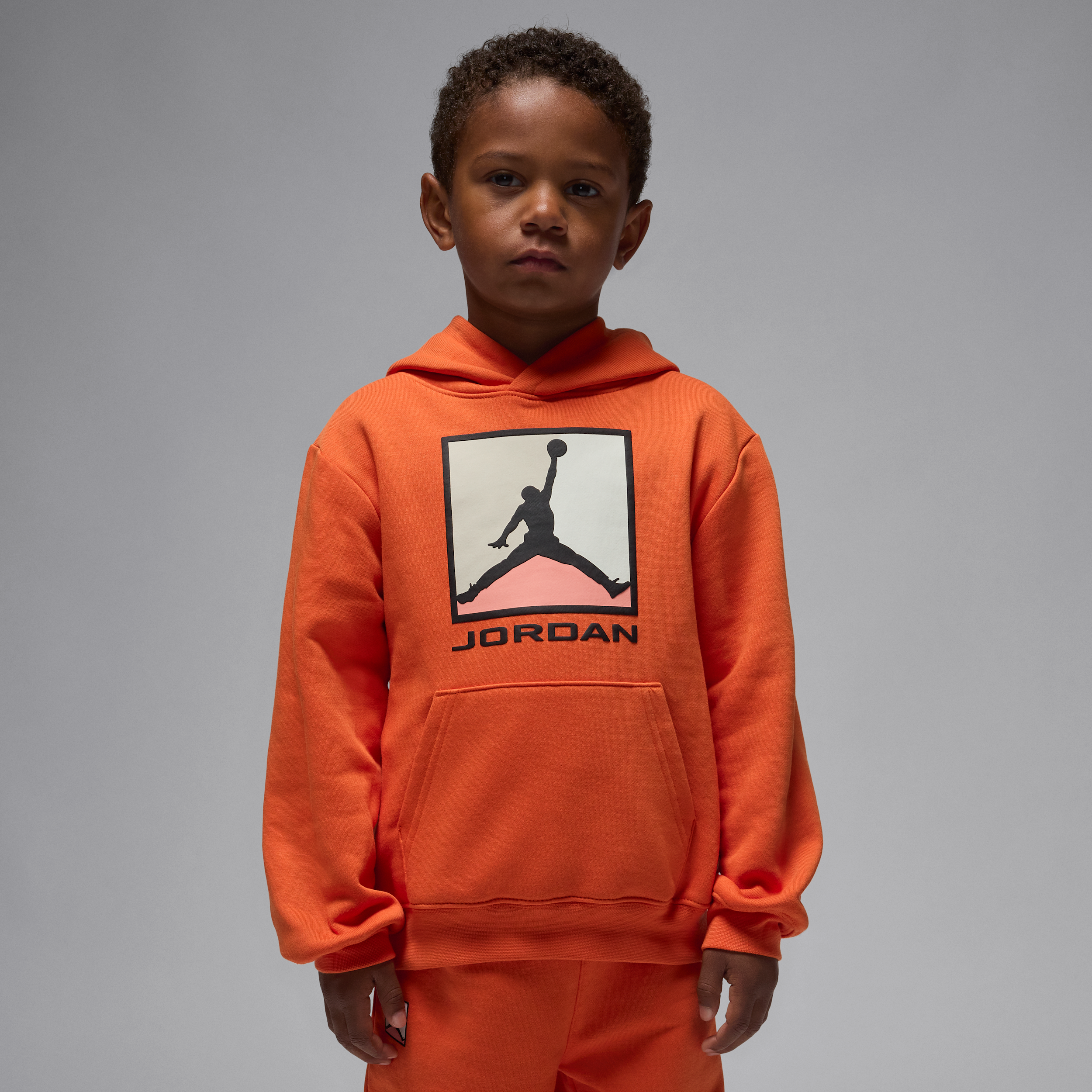 Thumbnail - Jordan Essentials zweiteiliges Set mit Baseline-Hoodie aus Fleece (jüngere Kinder) - Orange