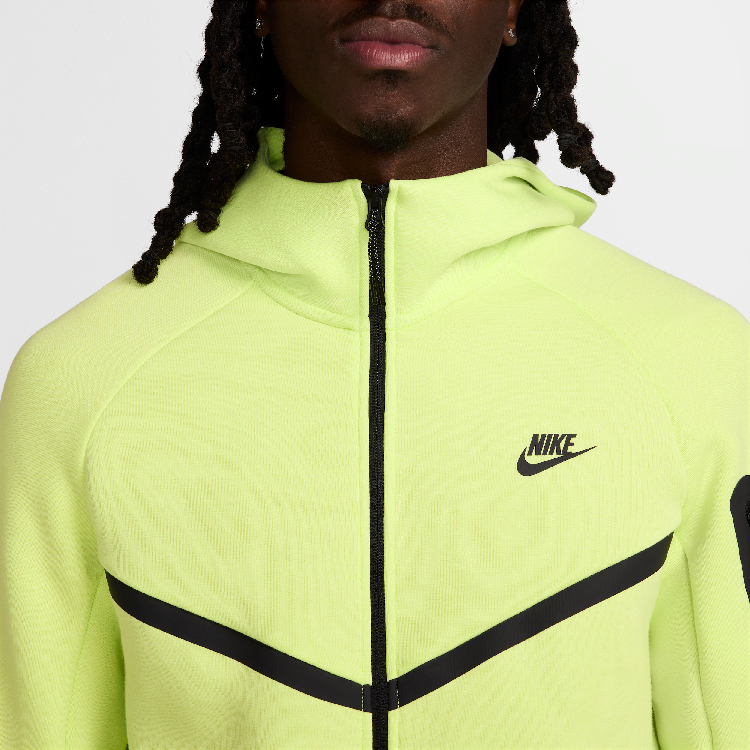 Sweat à capuche et zip Windrunner Nike Tech pour homme - Jaune