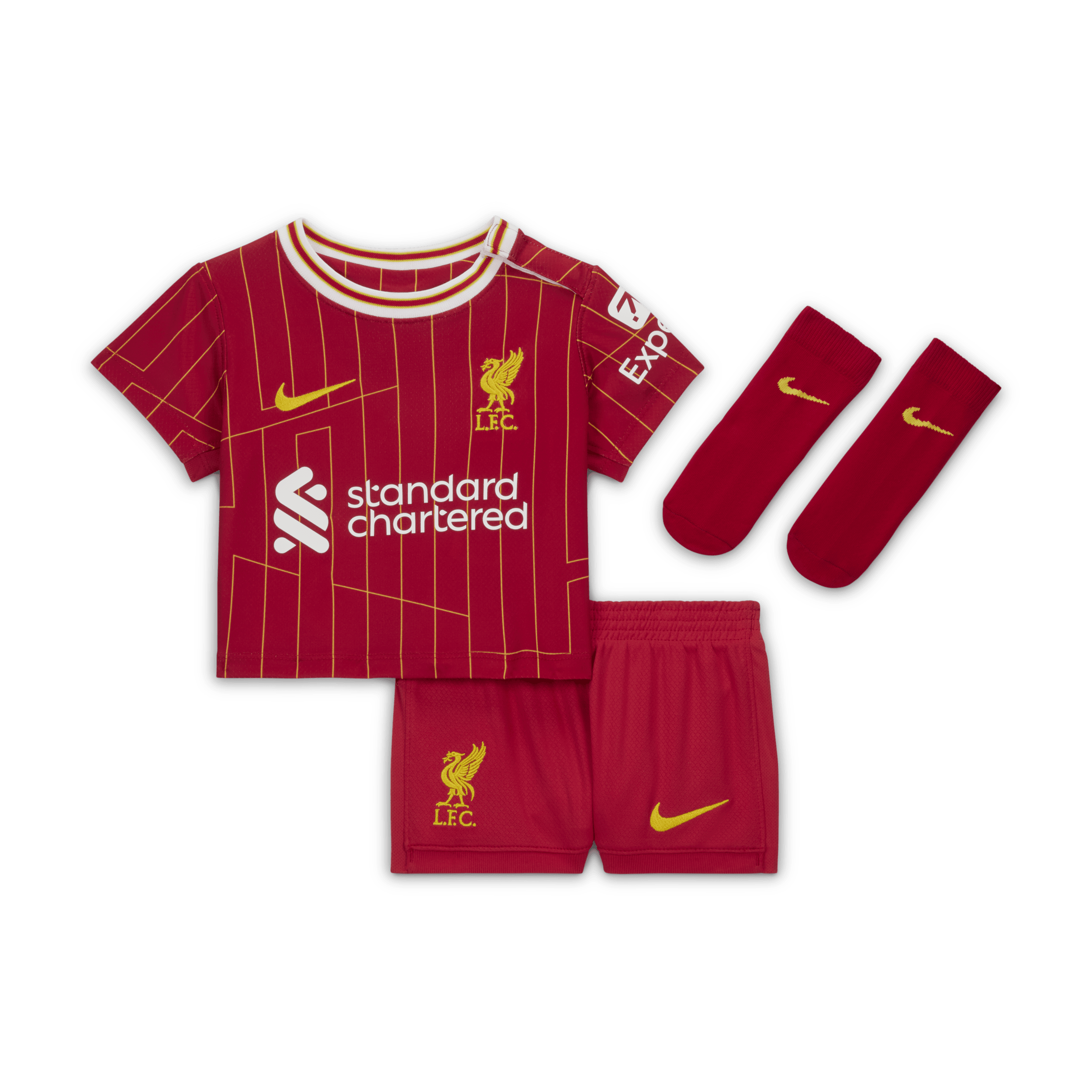 Nike Liverpool FC 2024 Stadium Thuis driedelig replicavoetbaltenue voor baby's peuters Rood