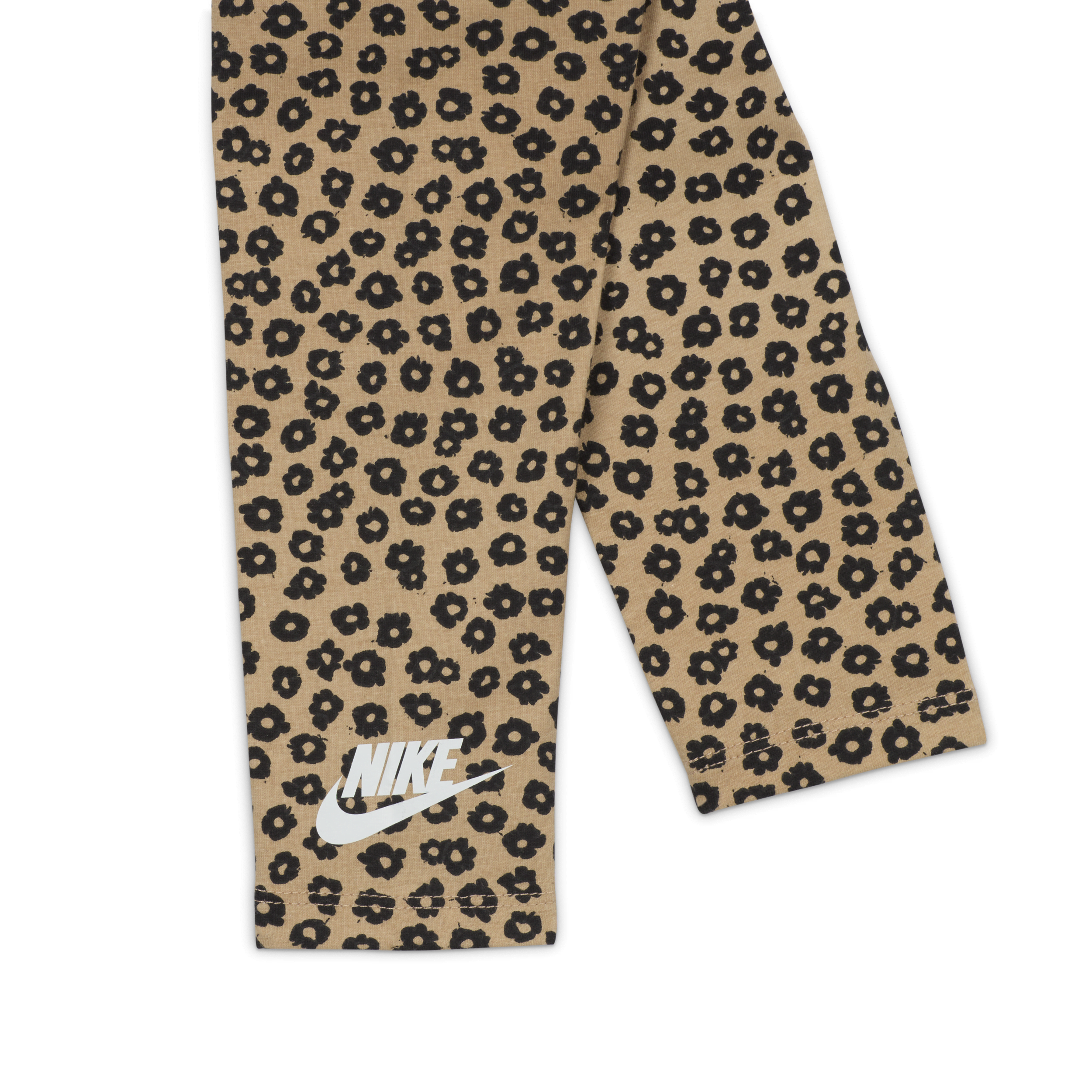 Nike Floral kleuterset met T-shirt met ronde hals en legging Bruin
