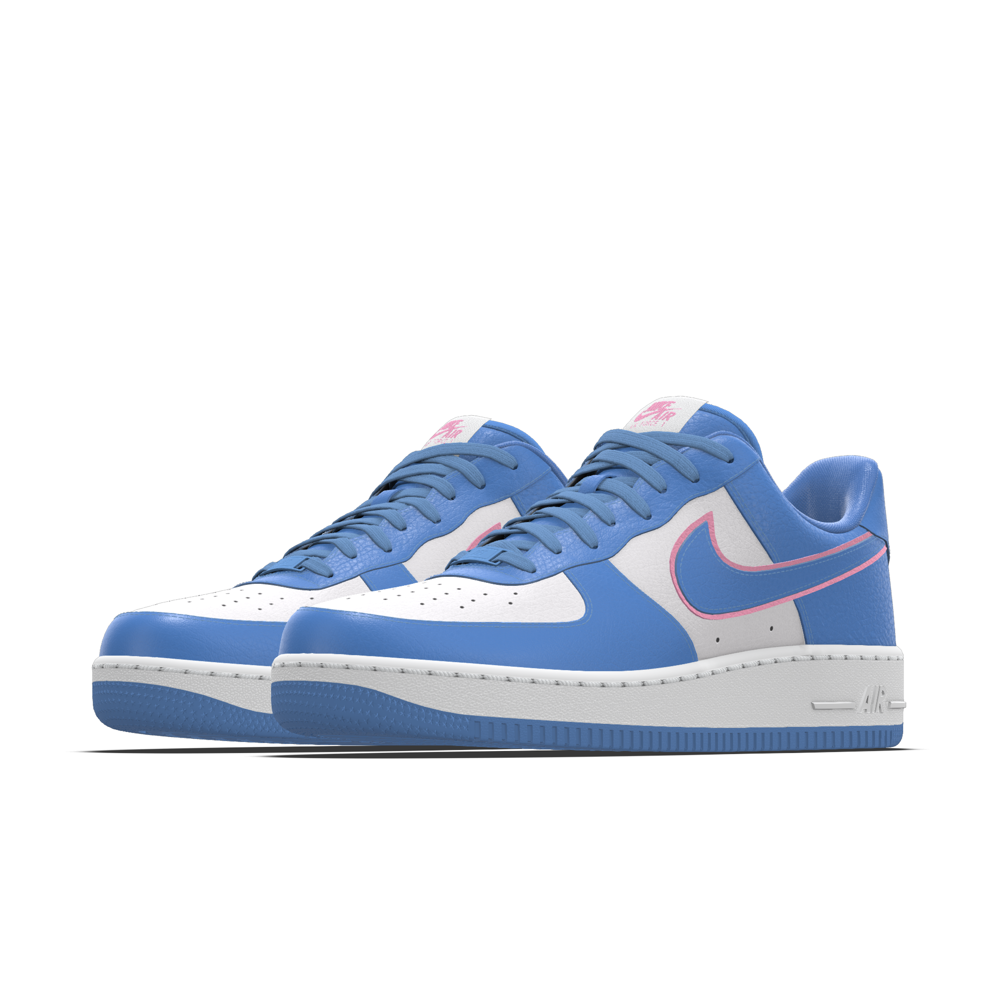 Custom Nike Air Force 1 Low By You-sko til kvinder - blå - 2393840806