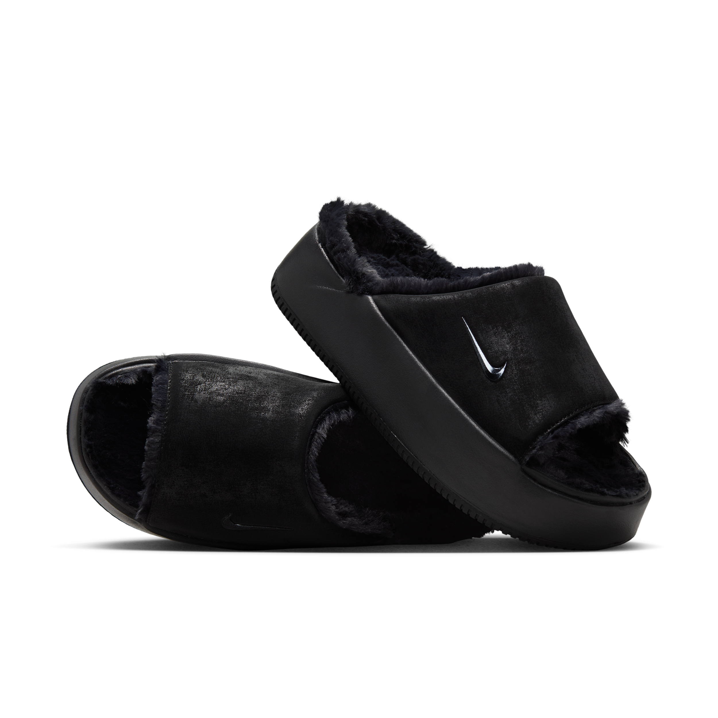 Thumbnail - Nike Calm Elevation Fur Slides (Damen) - Schwarz