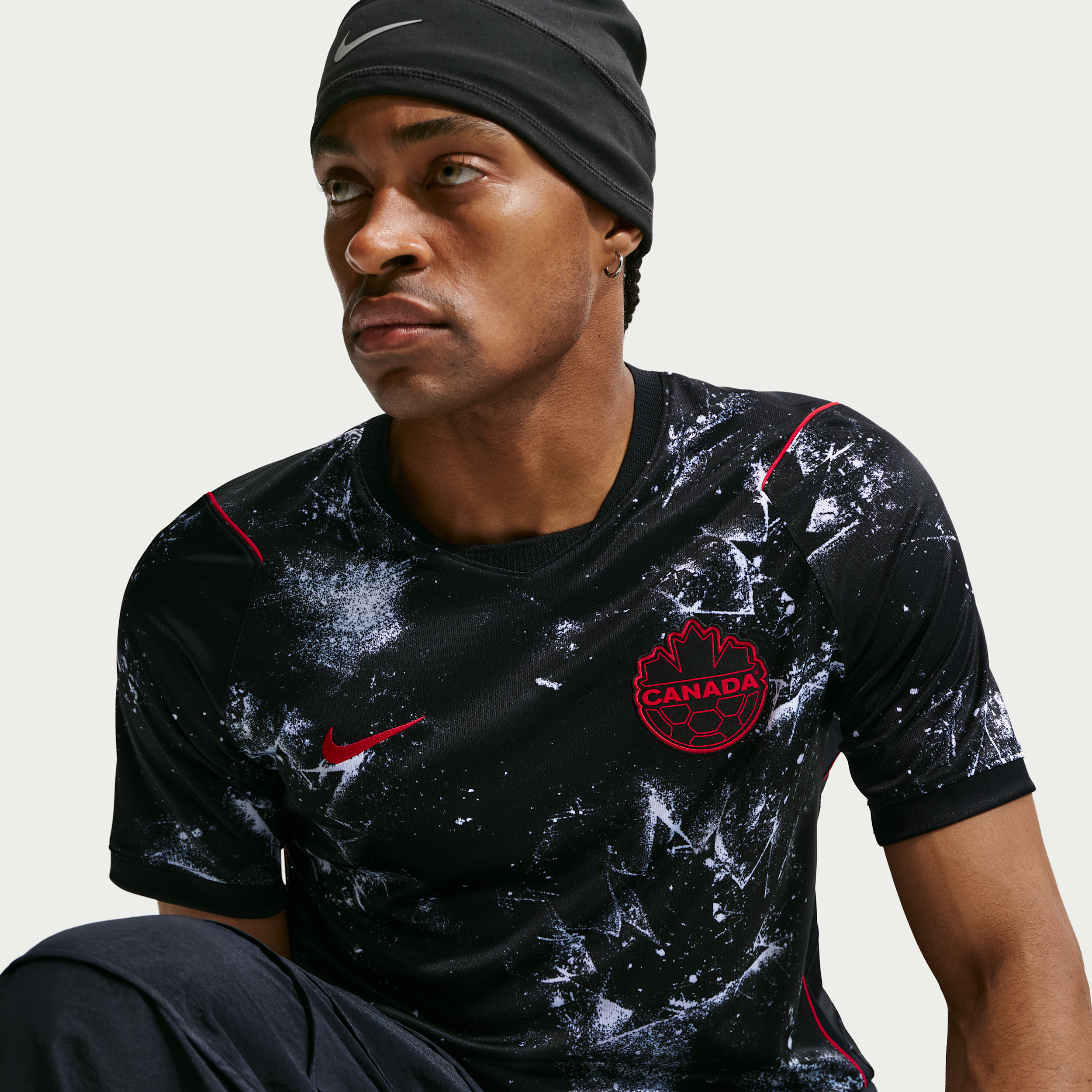 Canada Nike Dri-FIT Replica-fodbold udebanetrøje til mænd - sort