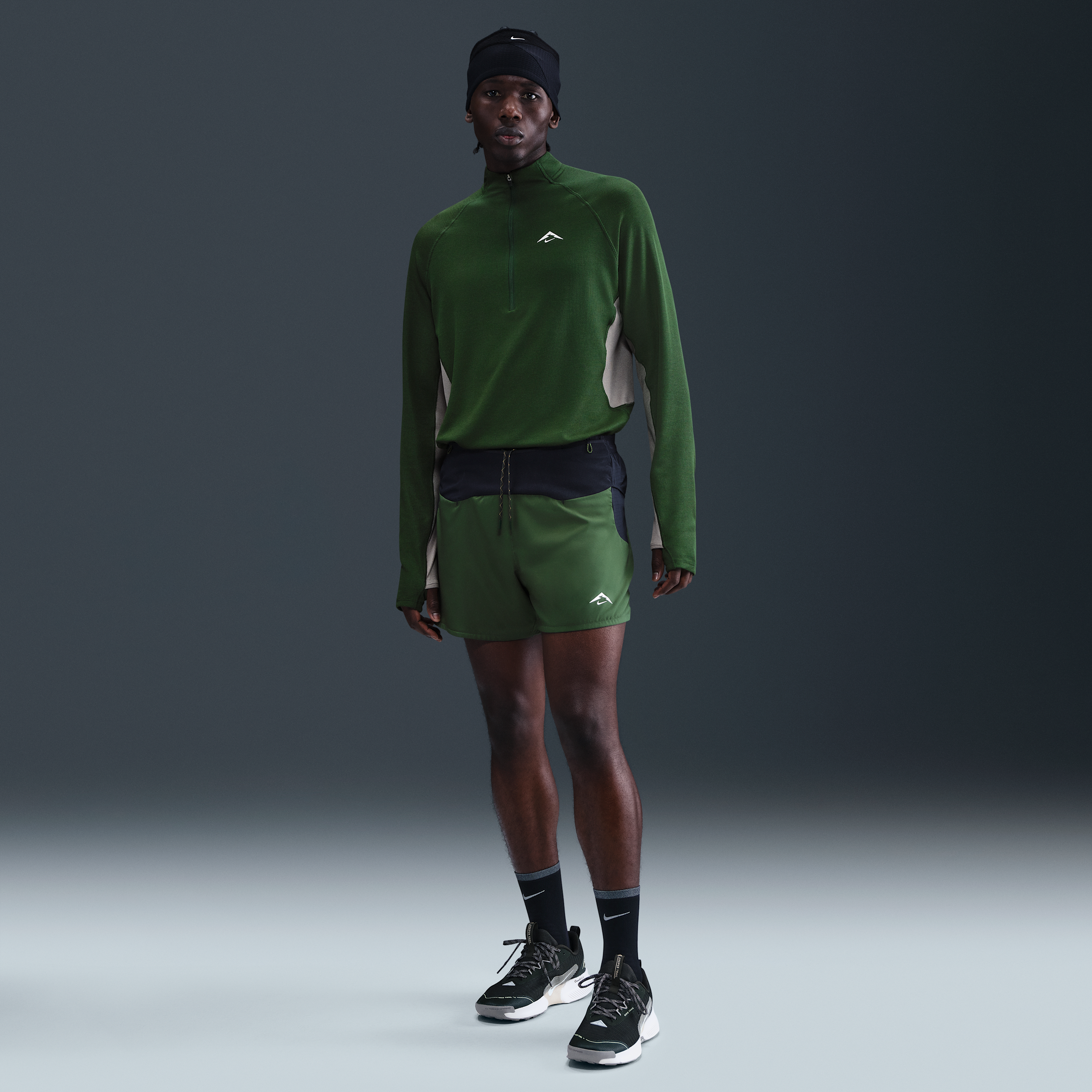 Thumbnail - Nike Trail Second Sunrise Dri-FIT ADV-Laufshorts mit Innenslip (Herren, ca. 12,5 cm) - Grün