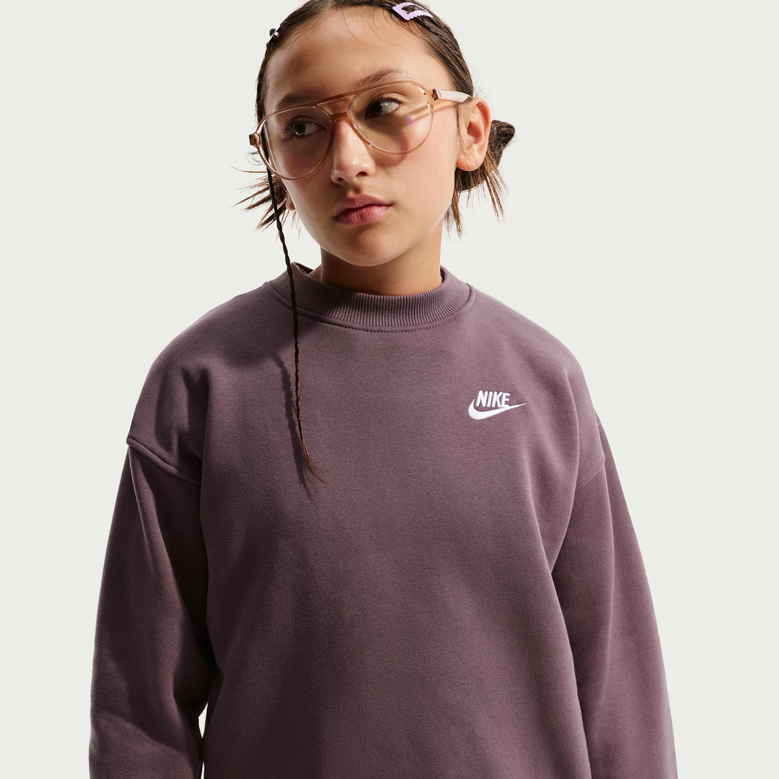 Felpa oversize Nike Club Fleece – Ragazzo/a - Viola