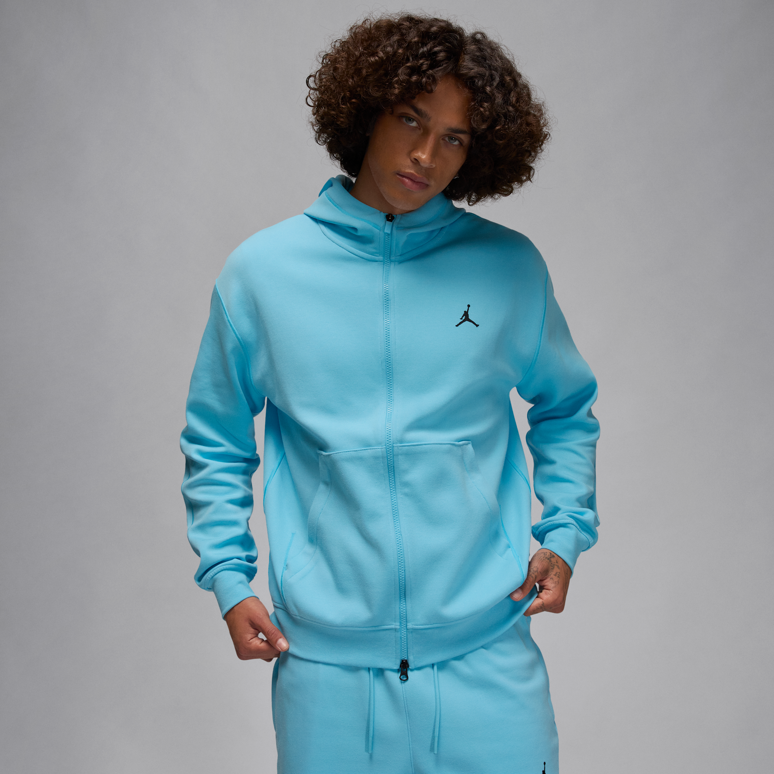 Thumbnail - Jordan Sport Hoop Fleece Dri-FIT-Hoodie mit durchgehendem Reißverschluss (Herren) - Blau