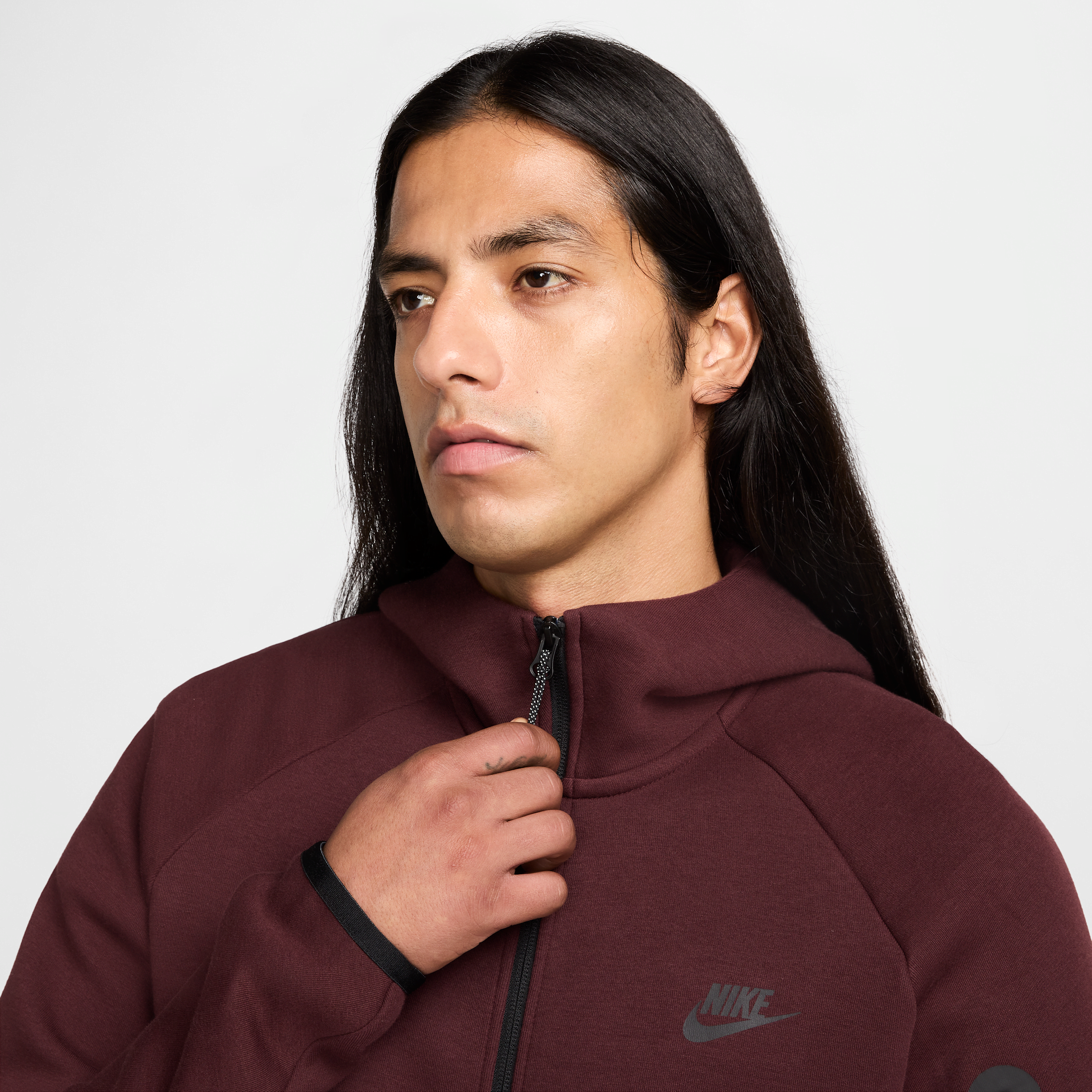 Sweat à capuche et zip Windrunner Nike Tech pour homme - Rouge