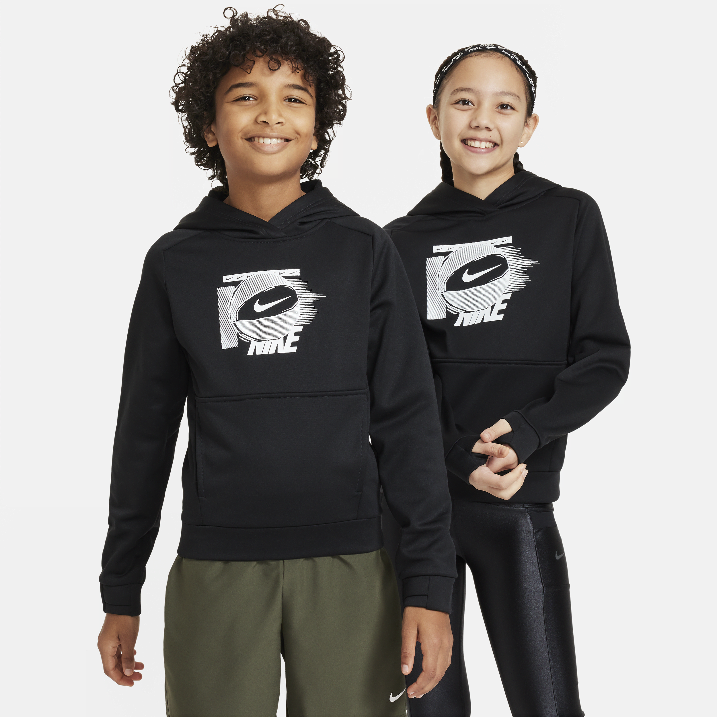 Nike Multi+ Therma-FIT trainingshoodie voor kids Zwart