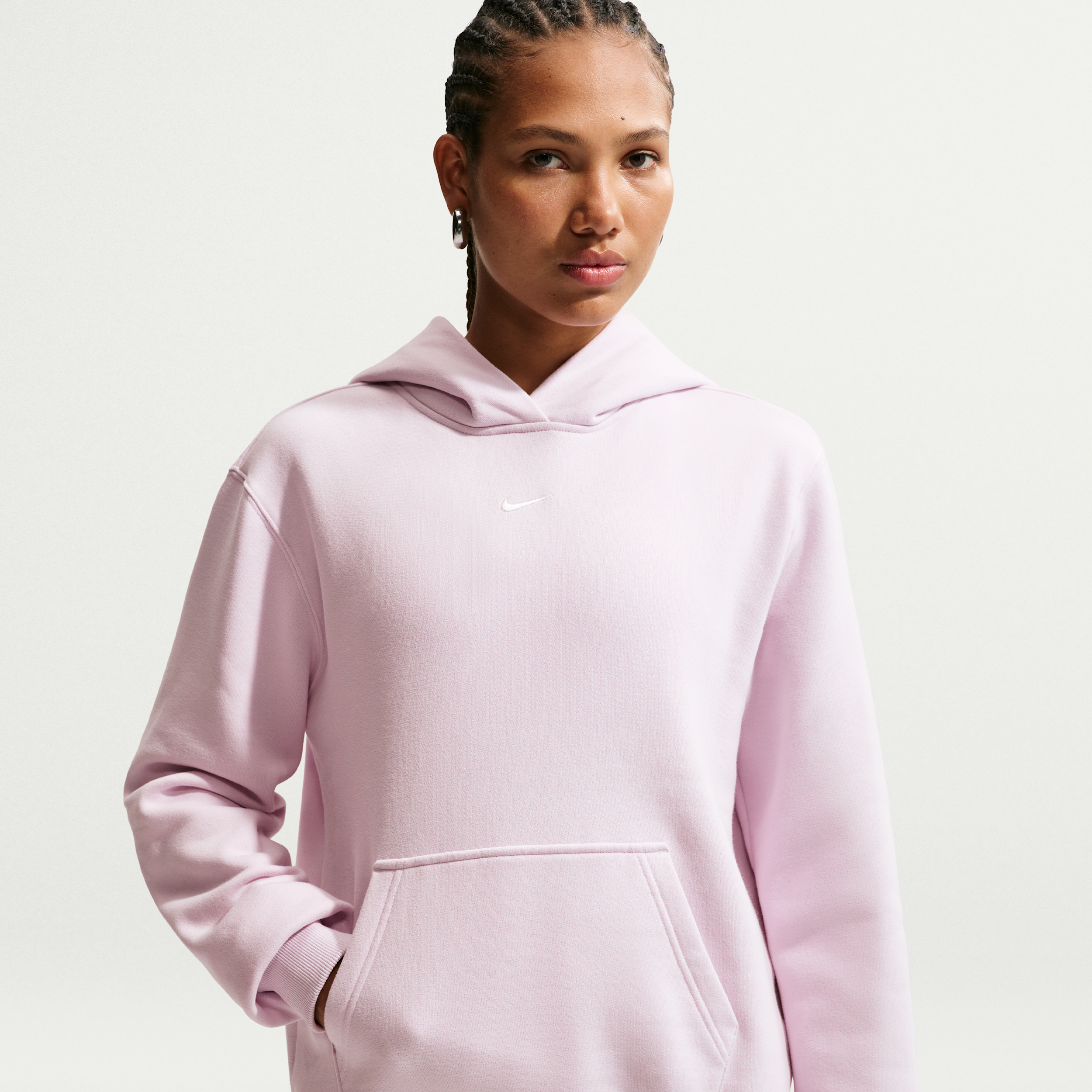 Nike Studio Fleece-hættetrøje i medium vægt til kvinder - lilla