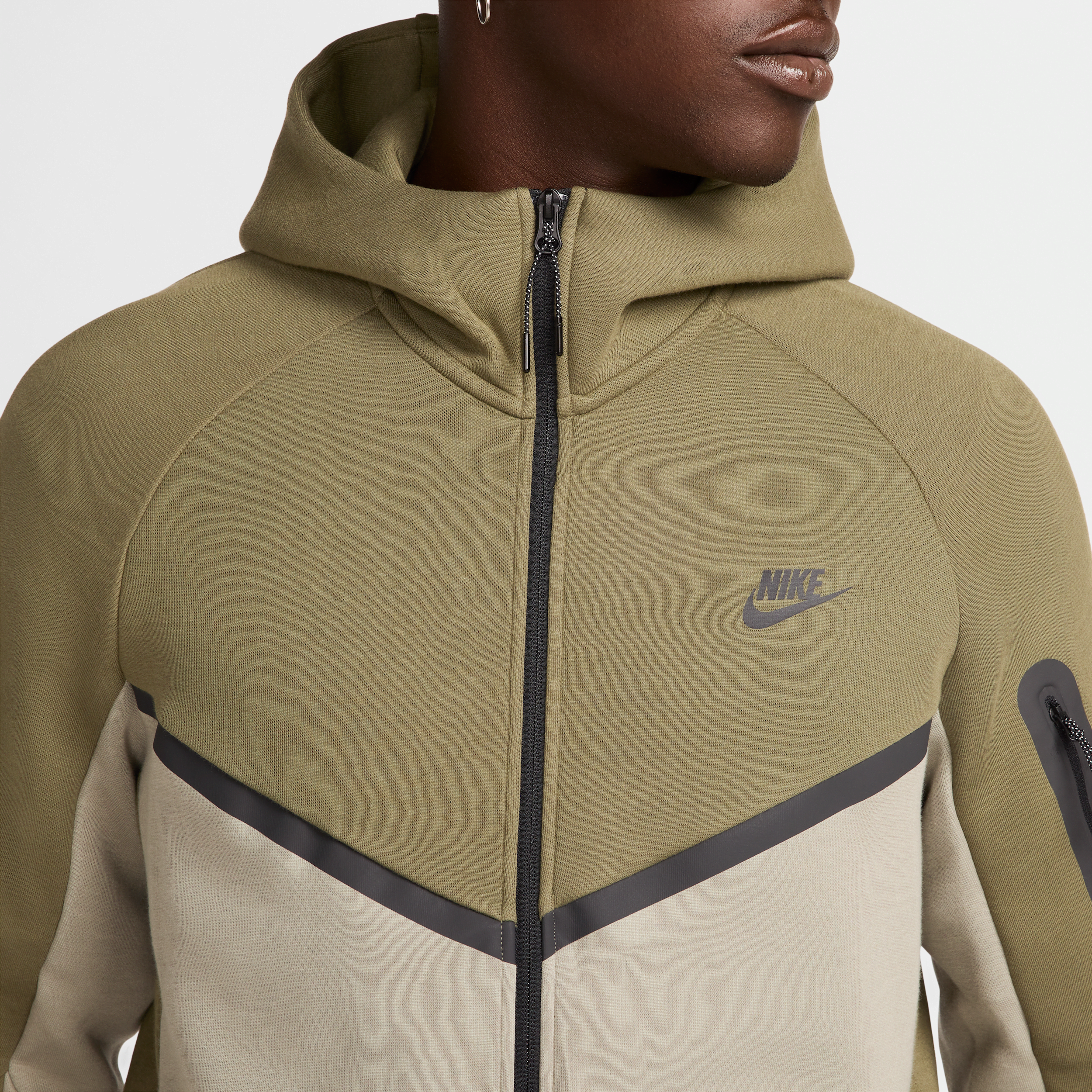 Sweat à capuche et zip Windrunner Nike Tech pour homme - Vert