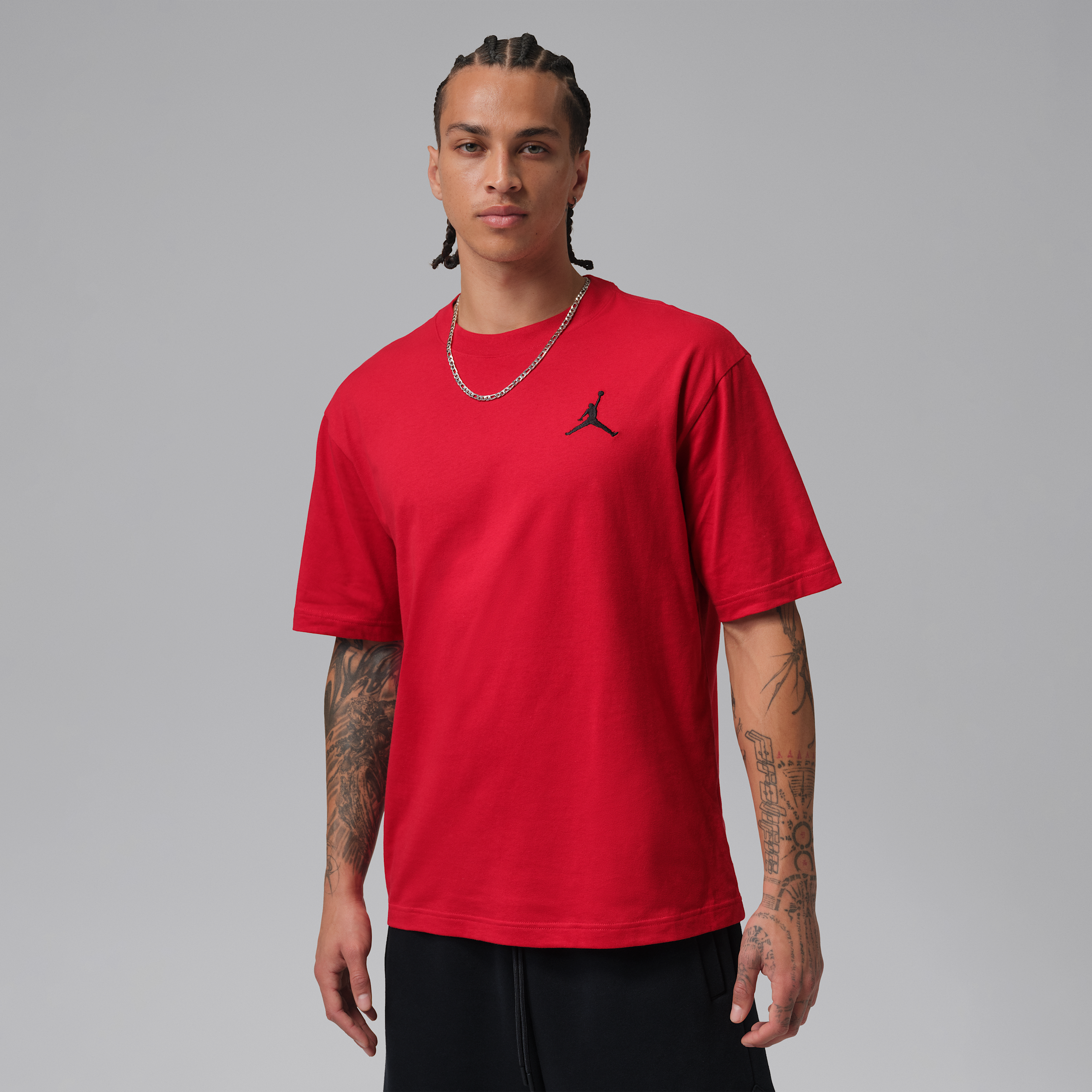 T-shirt con logo Jumpman ricamato Jordan – Uomo - Rosso