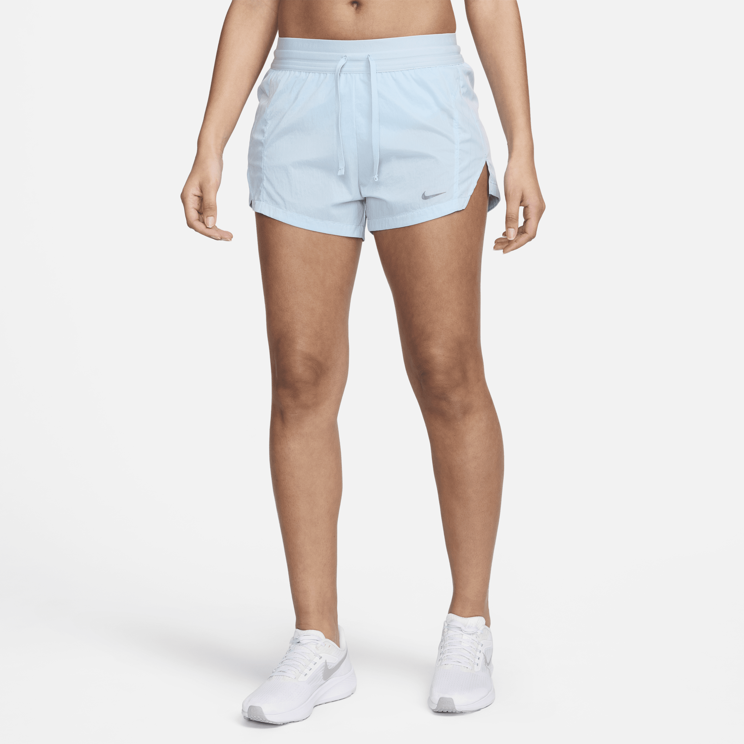 Nike Running Division hardloopshorts met halfhoge taille en binnenbroekje voor dames (8 cm) - Blauw