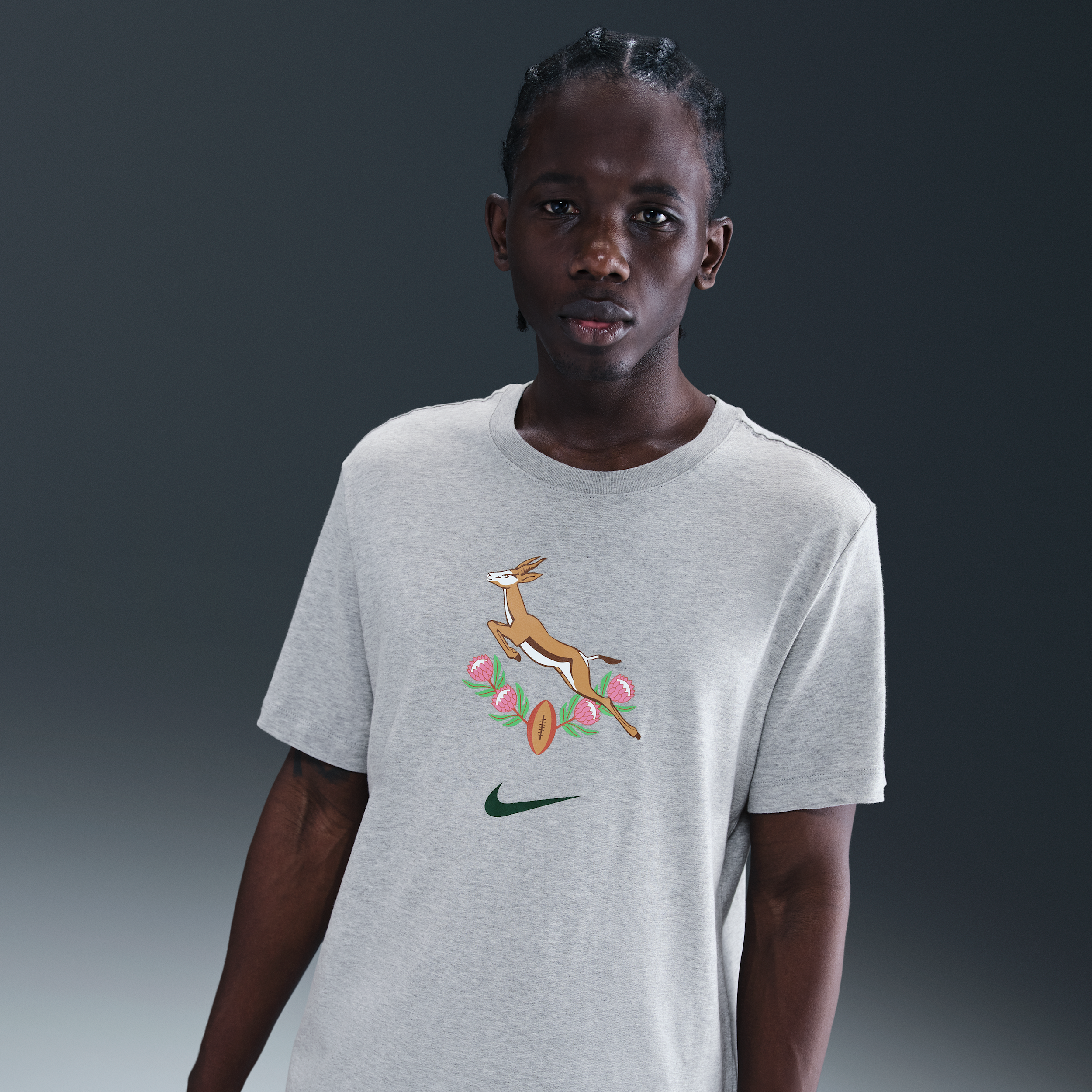 Thumbnail - Springboks Nike Rugby-T-Shirt (Herren) - Grau